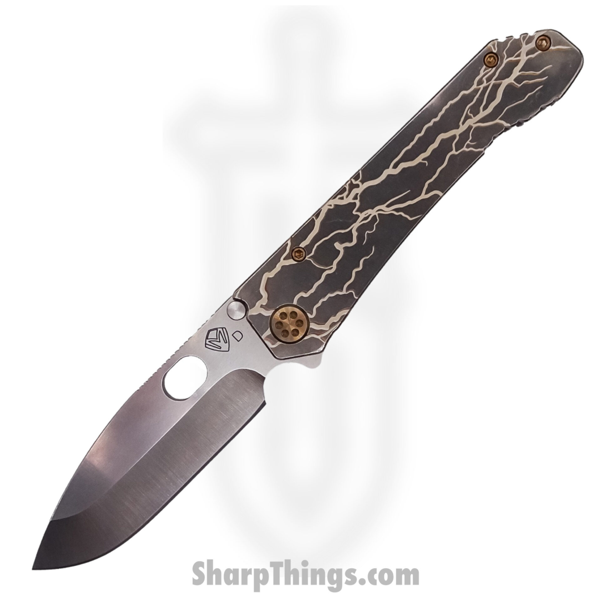 Medford Knife - MK002DTQ-01TM-T1CA-Q4 - 187 DP Folder Knife - Tumbled D2 Steel - "Lightning" Blue - Image 6