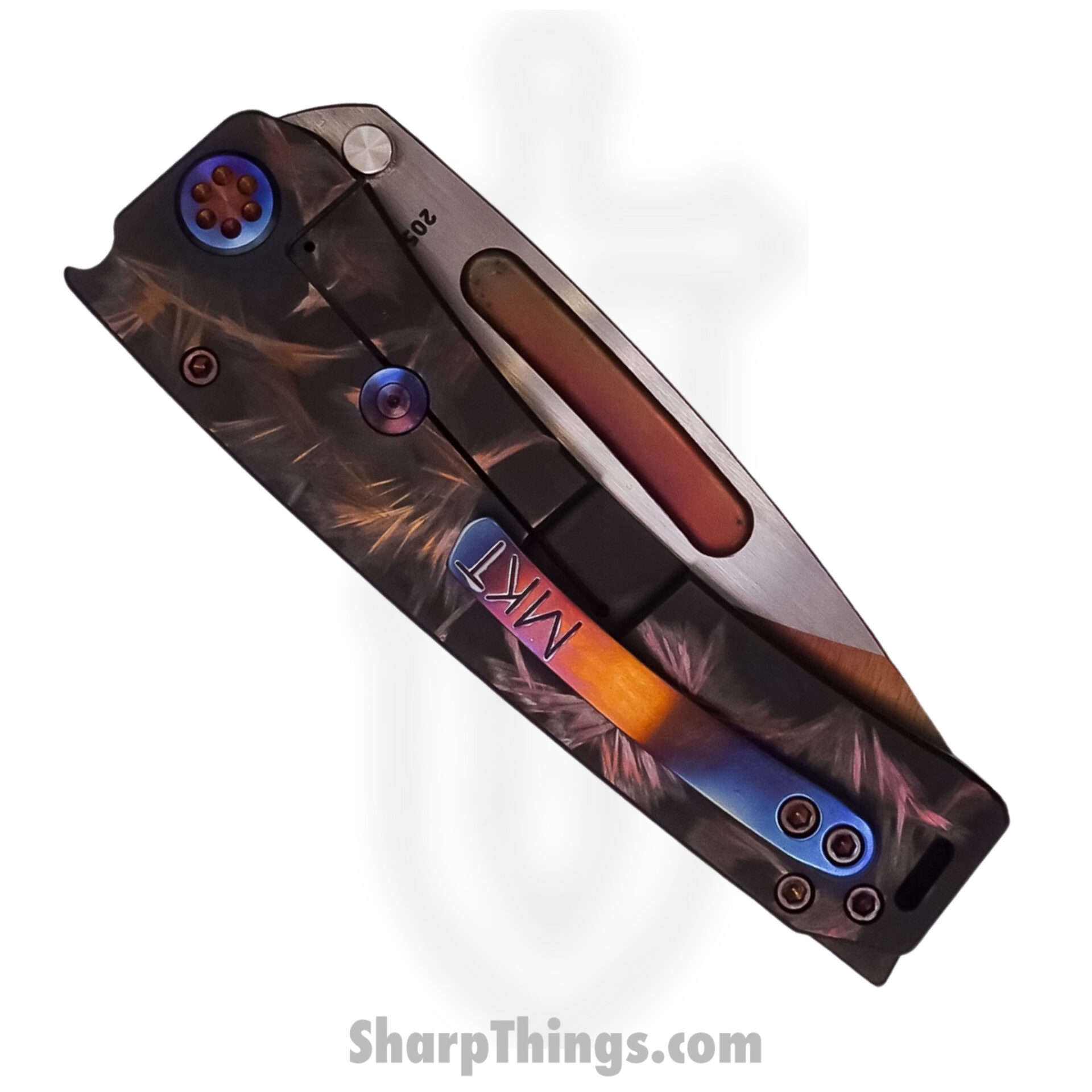 Medford Knife - MK045SSVD-30PV-TFCF-BP - Marauder-H Vulcan/Satin Drop Point - S35VN - PVD - Birds of Paradise - Image 5