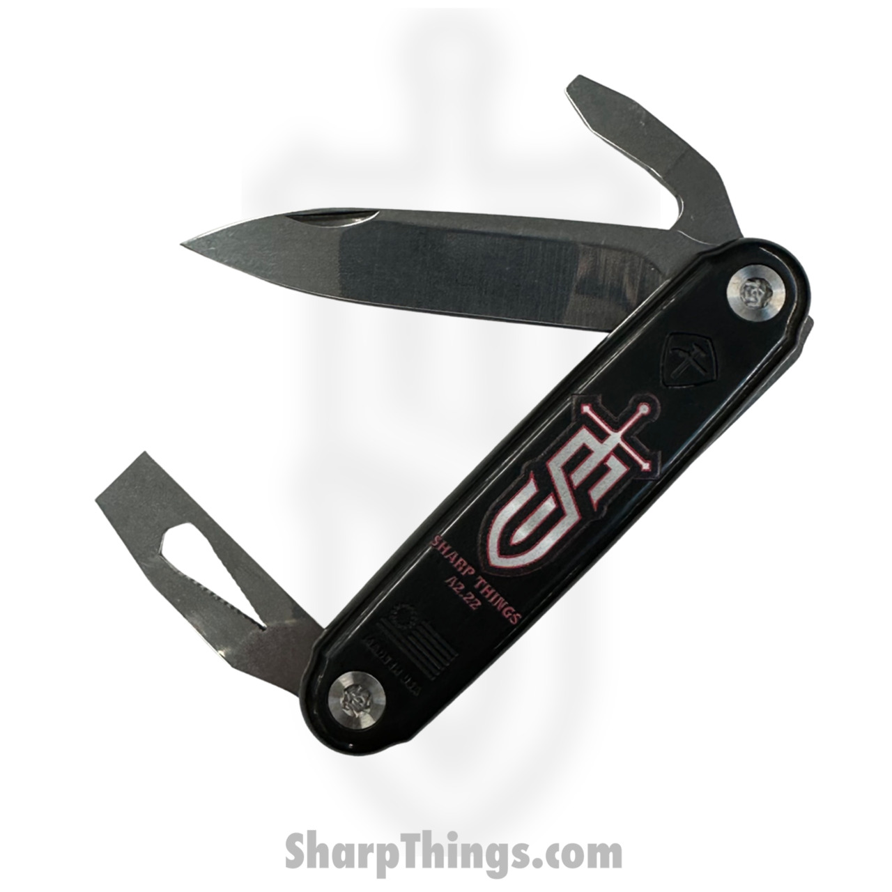 ASK Knives - ASKJEFFSDEV - Jefferson - Folding Knife - Stainless Satin Drop Point - Plastic - Black Red - Image 7