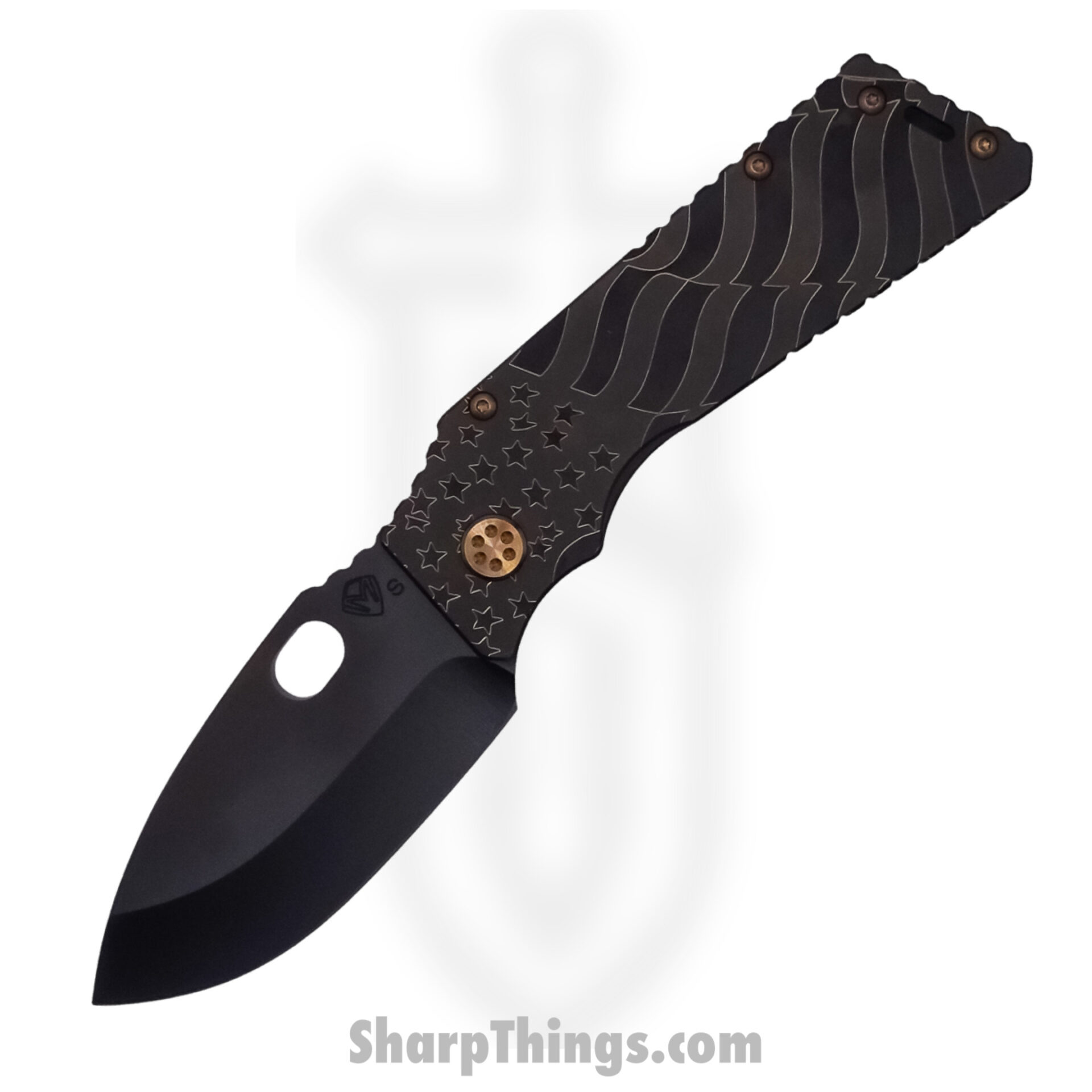 Medford Knife - MK014SPQ-30PV-T1C1-Q4 - TFF-1 Tactical Fighting Folder Knife - S35VN PVD - Bronze "American Flag"