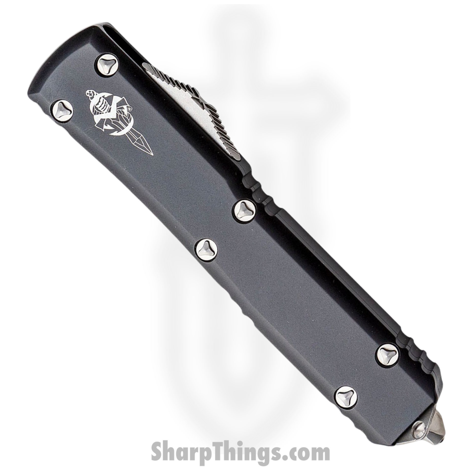 Microtech - 119W-10S - Ultratech Signature Series - OTF Auto - Elmax, M390, 204P Stonewash Warhound - 6061-T6 Aluminum - Black - Image 2