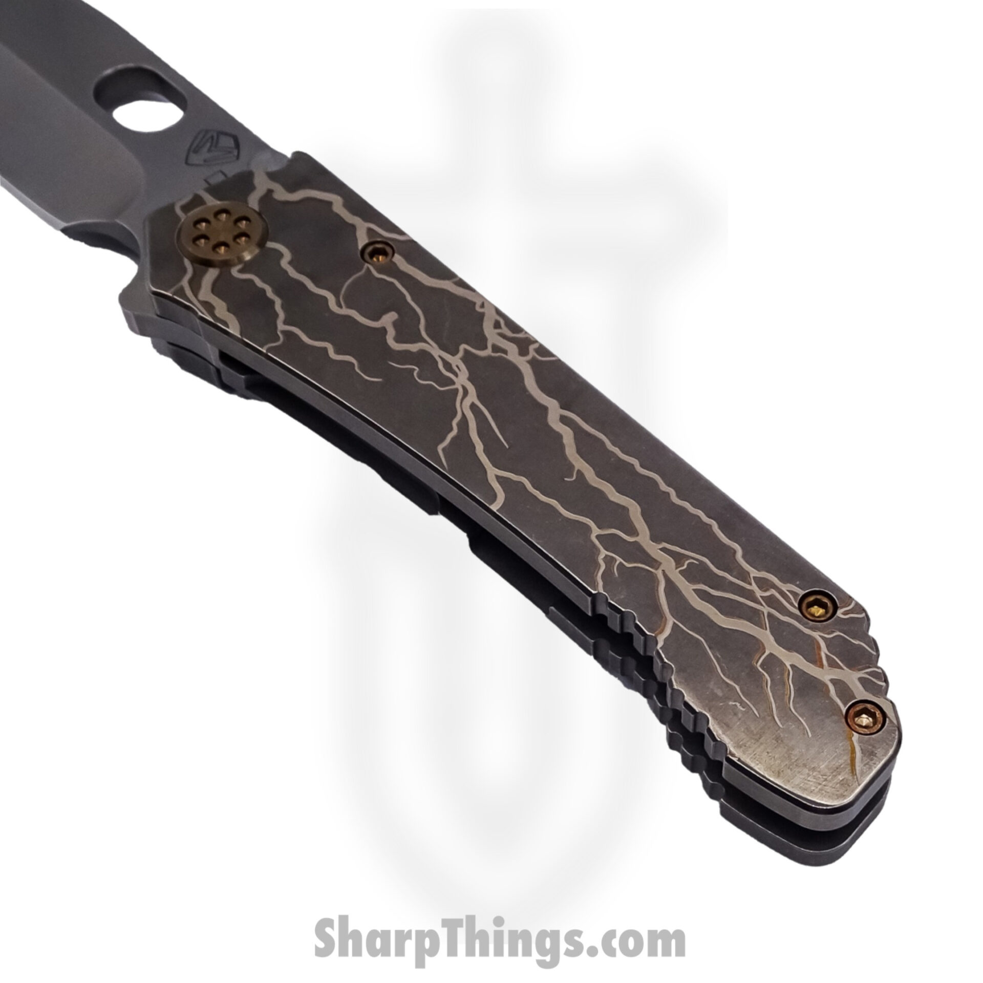 Medford Knife - MK002DTQ-01TM-T1CA-Q4 - 187 DP Folder Knife - Tumbled D2 Steel - "Lightning" Blue - Image 5