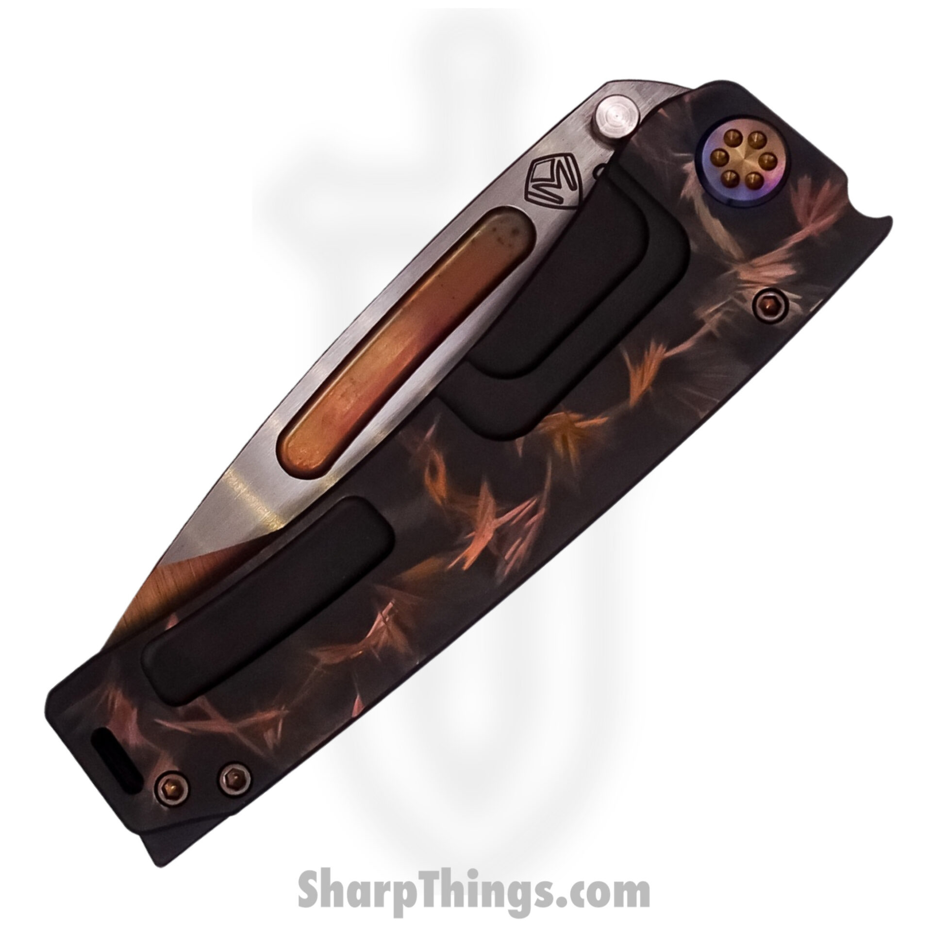Medford Knife - MK045SSVD-30PV-TFCF-BP - Marauder-H Vulcan/Satin Drop Point - S35VN - PVD - Birds of Paradise - Image 3