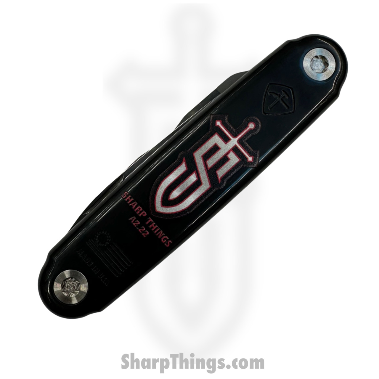 ASK Knives - ASKJEFFSDEV - Jefferson - Folding Knife - Stainless Satin Drop Point - Plastic - Black Red - Image 2