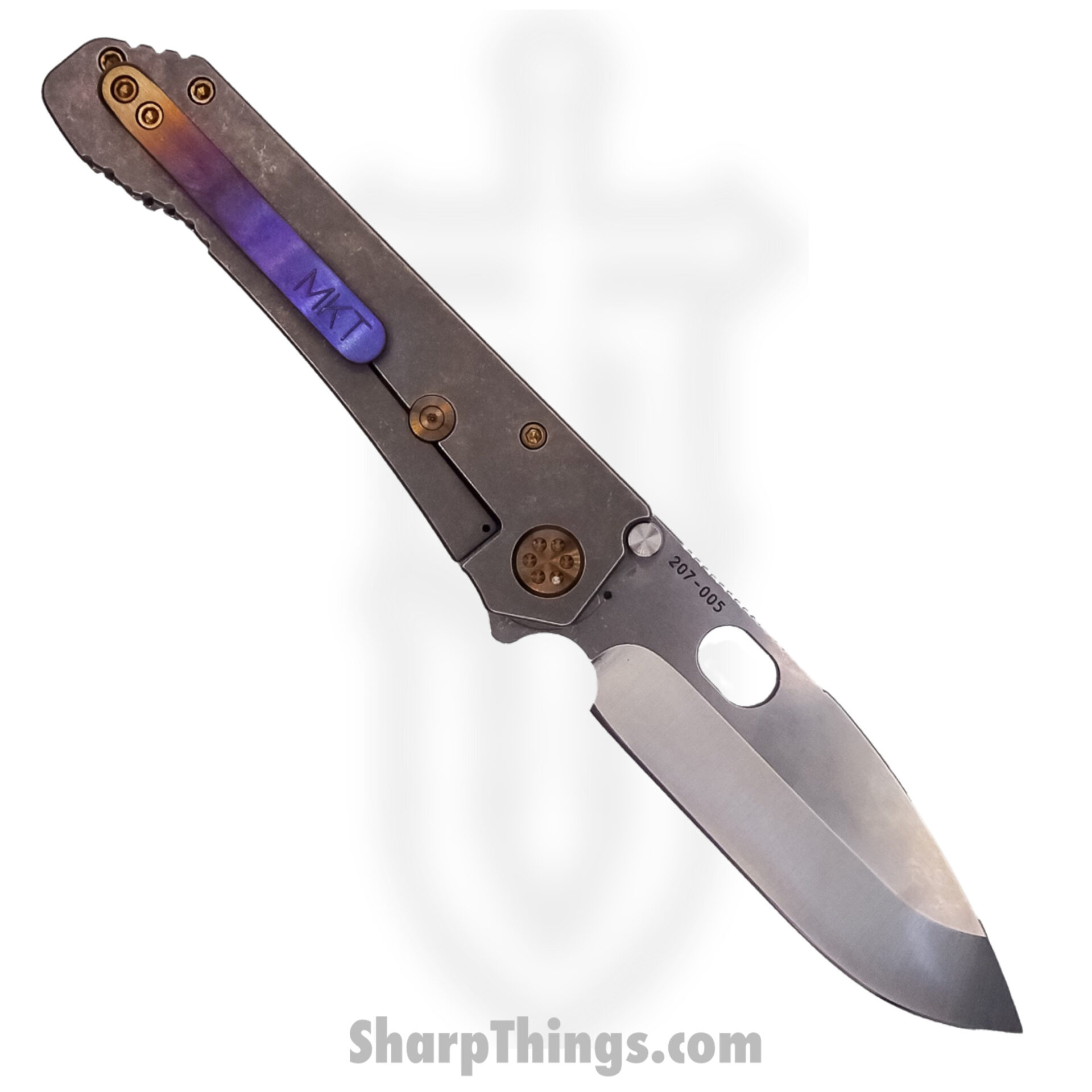 Medford Knife - MK002DTQ-01TM-T1CA-Q4 - 187 DP Folder Knife - Tumbled D2 Steel - "Lightning" Blue - Image 4