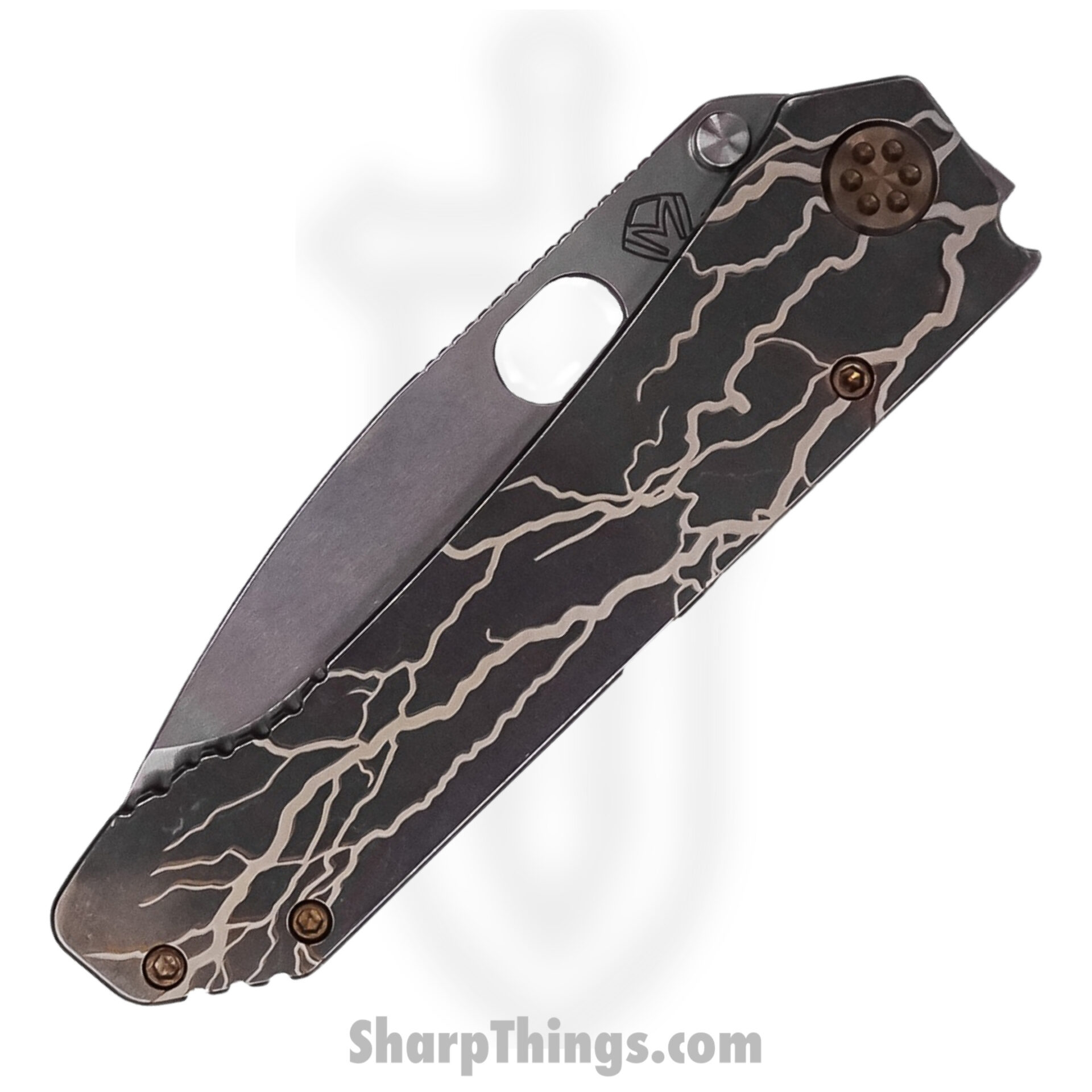 Medford Knife - MK002DTQ-01TM-T1CA-Q4 - 187 DP Folder Knife - Tumbled D2 Steel - "Lightning" Blue - Image 3