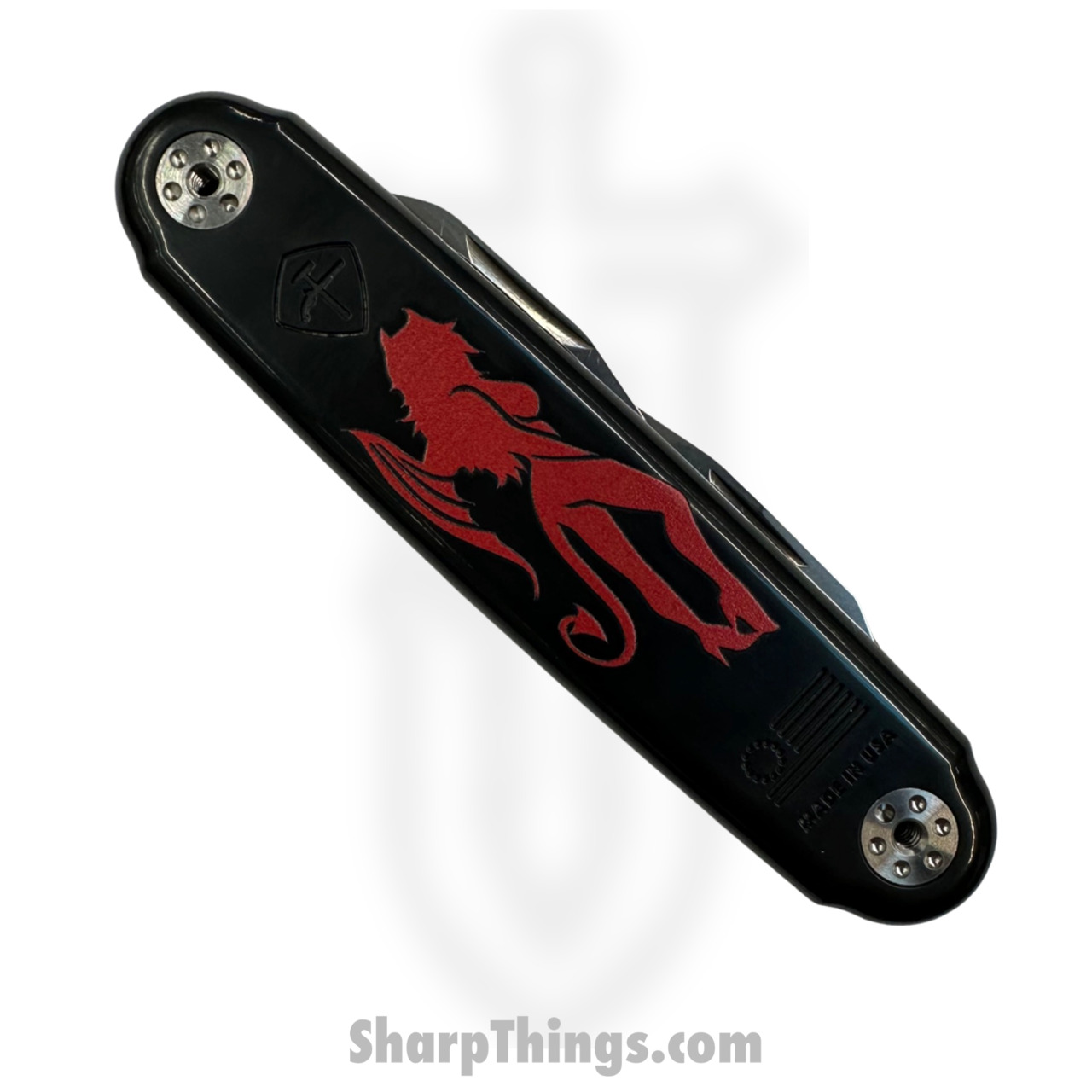 ASK Knives - ASKJEFFSDEV - Jefferson - Folding Knife - Stainless Satin Drop Point - Plastic - Black Red - Image 5