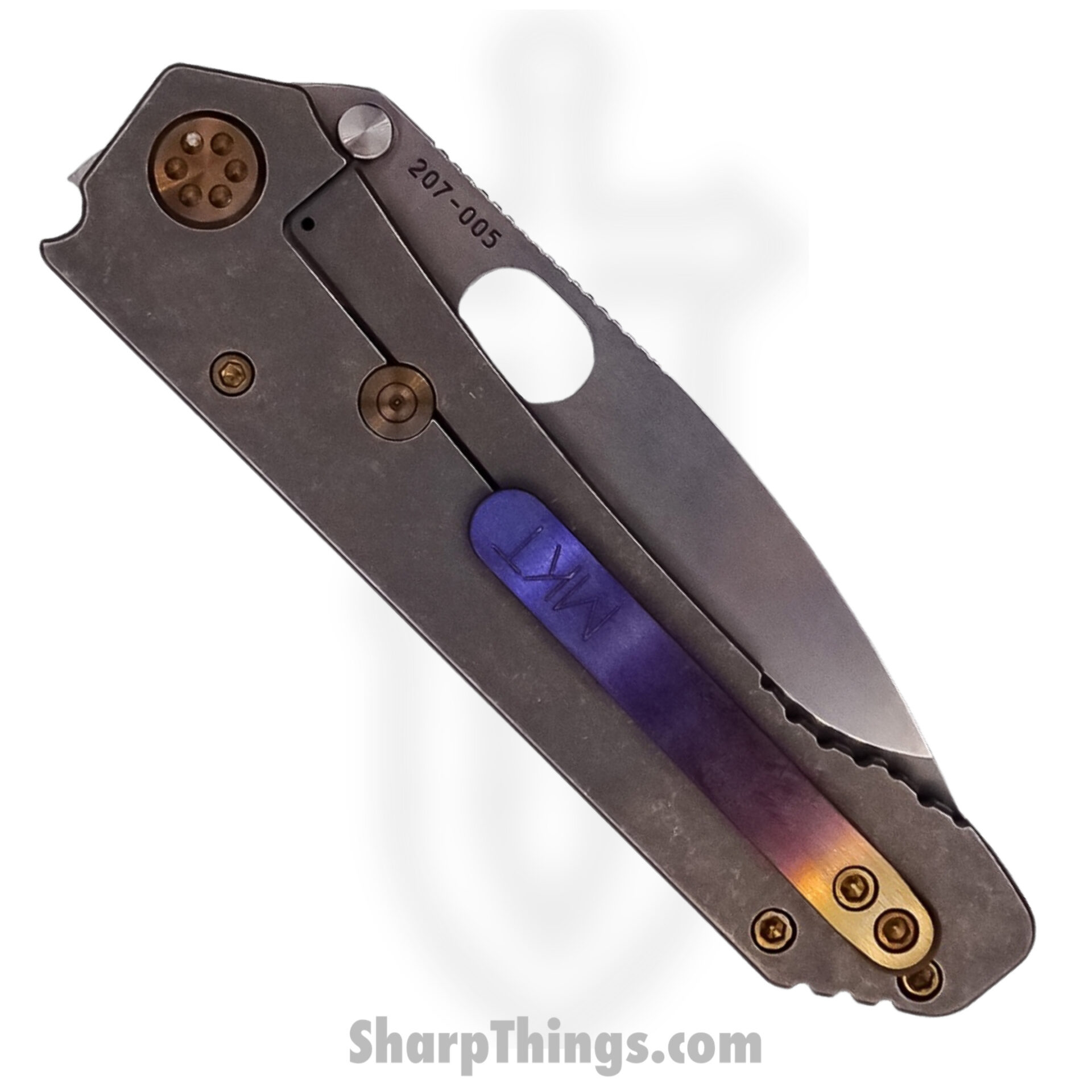 Medford Knife - MK002DTQ-01TM-T1CA-Q4 - 187 DP Folder Knife - Tumbled D2 Steel - "Lightning" Blue - Image 2
