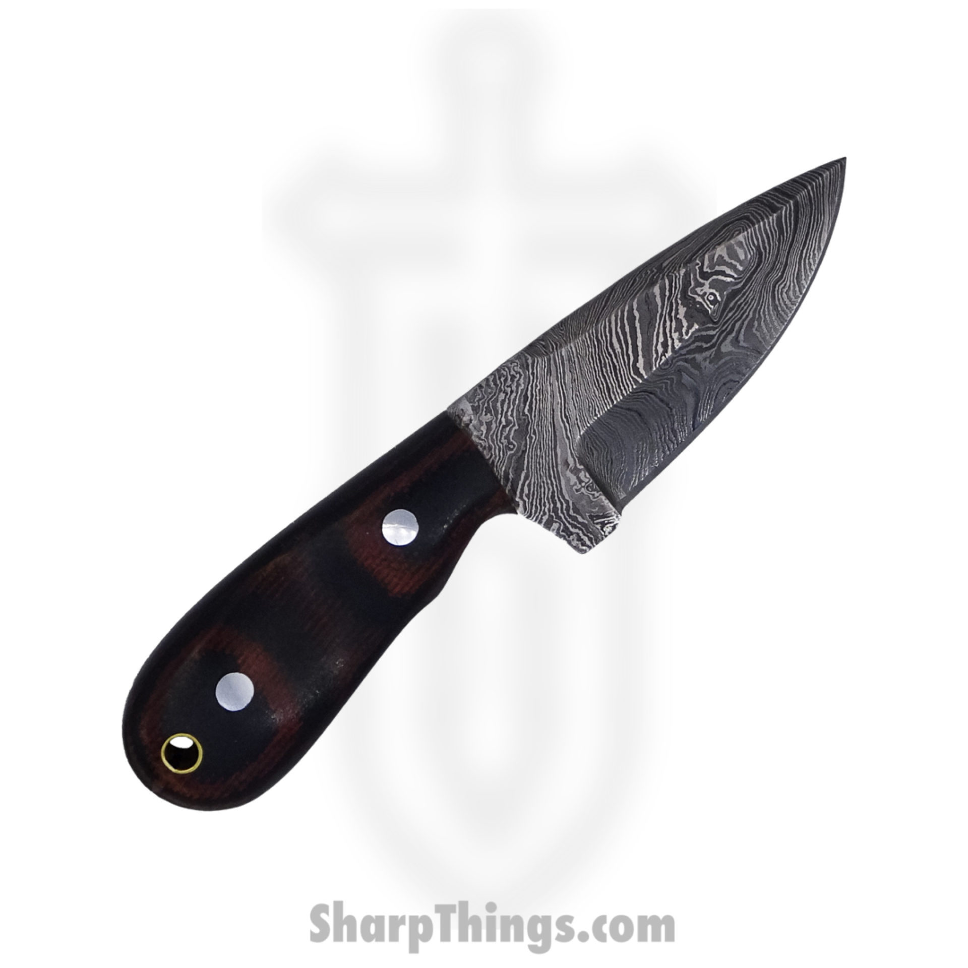 TEB - TEB-0006 - 3" Fixed Blade - Fixed Blade Knife - Damascus - Micarta - Black Green - Image 2