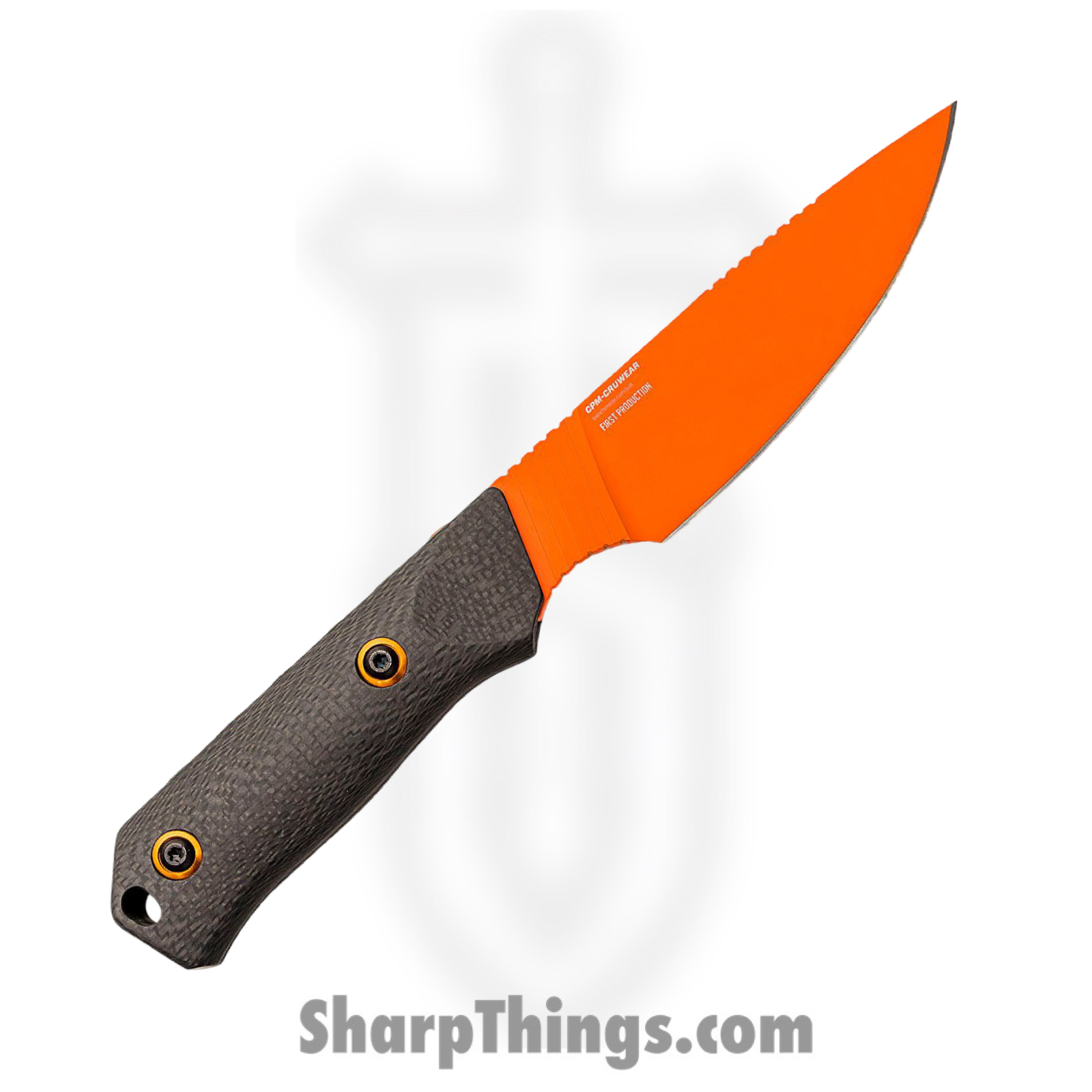 Benchmade - 15600OR - Raghorn - Fixed Blade Knife - CPM CruWear Coated Drop Point - Carbon Fiber - Black Orange - Image 2