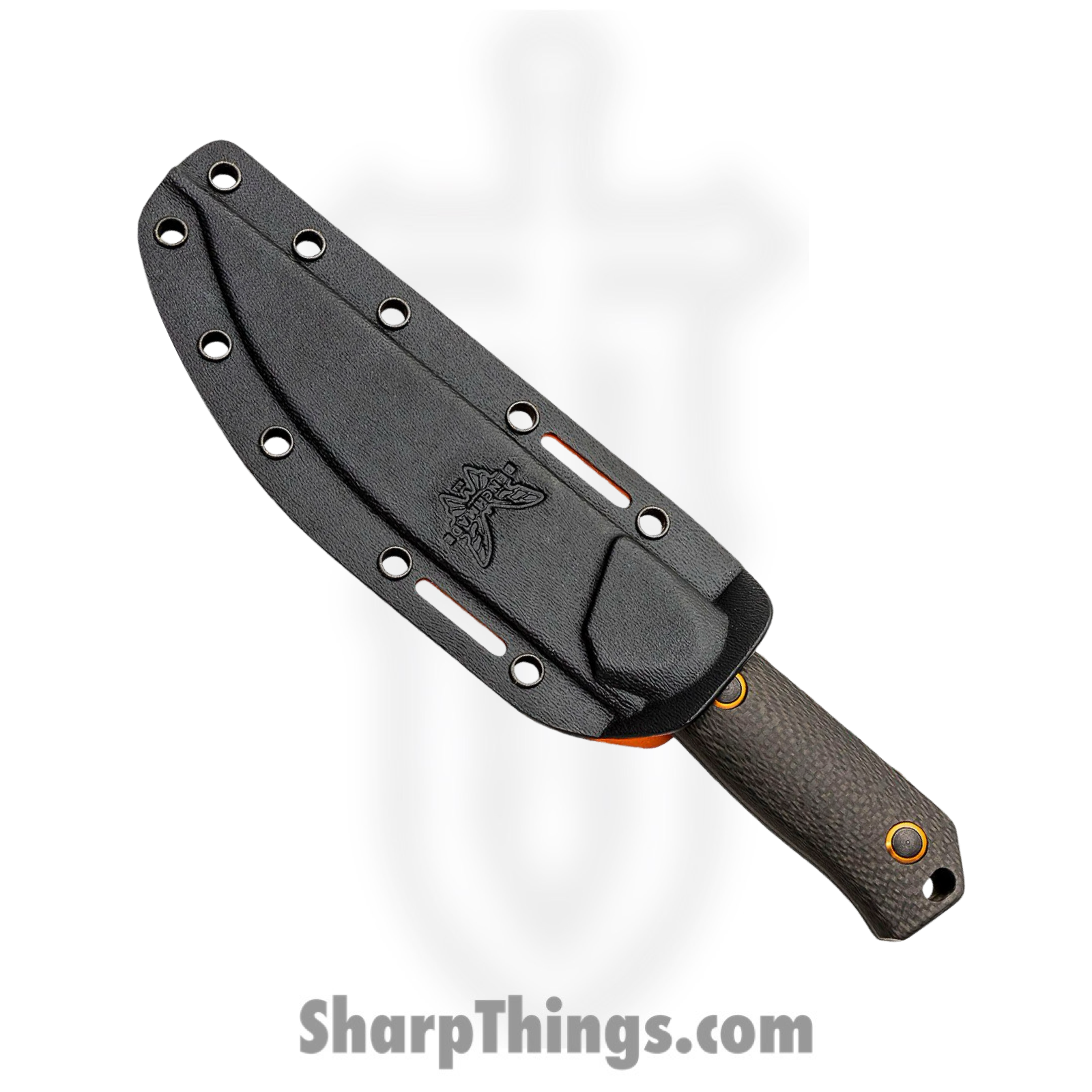 Benchmade - 15600OR - Raghorn - Fixed Blade Knife - CPM CruWear Coated Drop Point - Carbon Fiber - Black Orange - Image 3