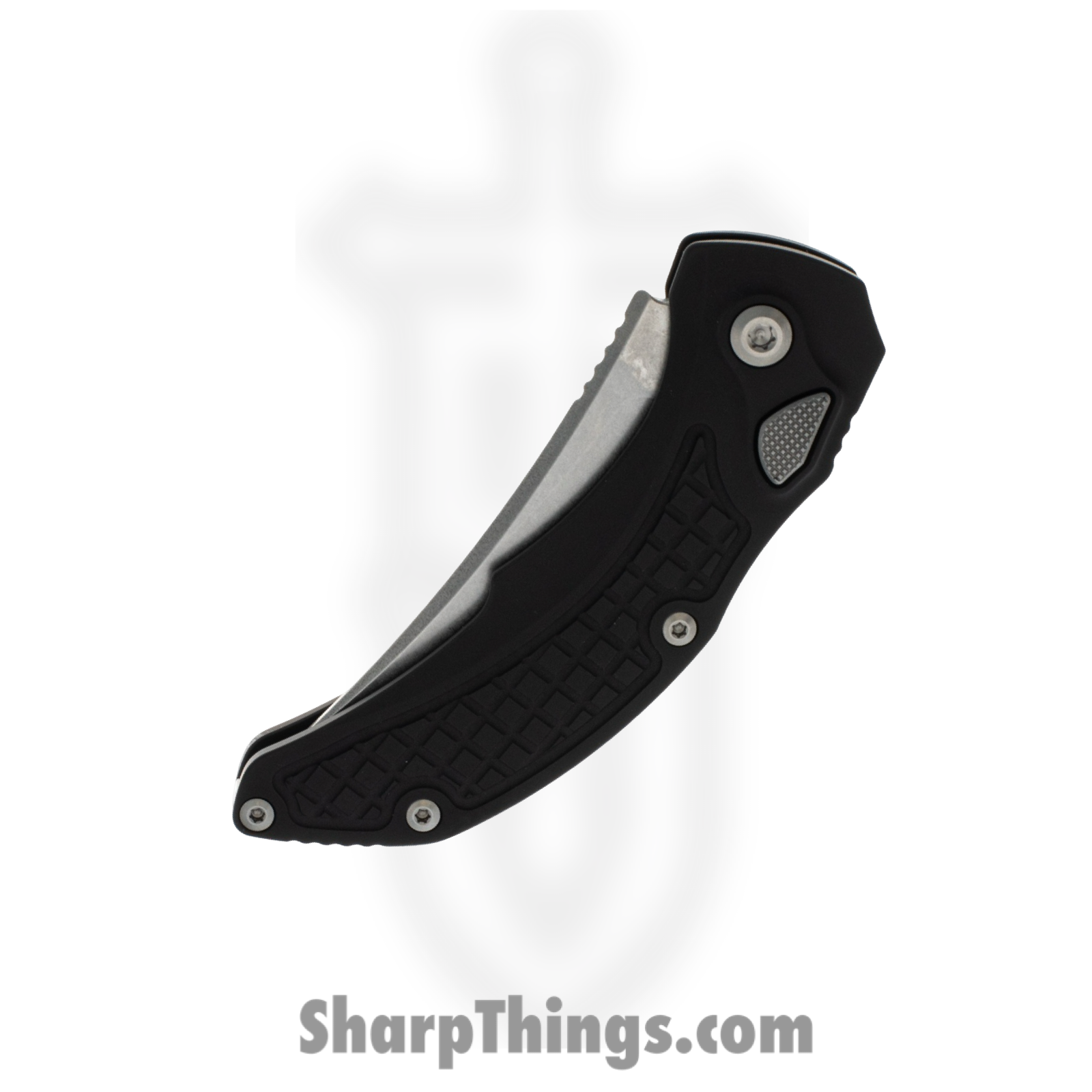 Microtech - 268A-10 - Brachial - OTF Auto - M390 Stonewash Trailing Point - Milled 6061-T6 Aluminum - Black - Image 3