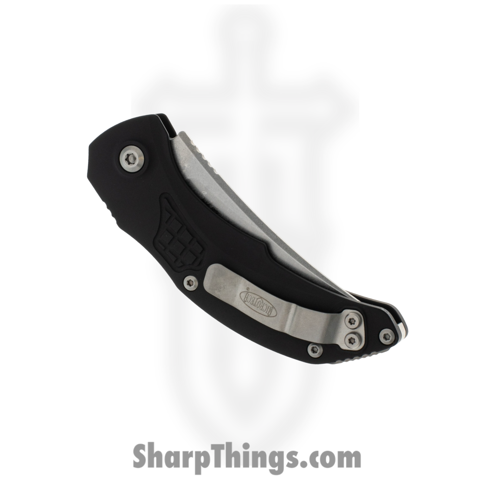 Microtech - 268A-10 - Brachial - OTF Auto - M390 Stonewash Trailing Point - Milled 6061-T6 Aluminum - Black - Image 4