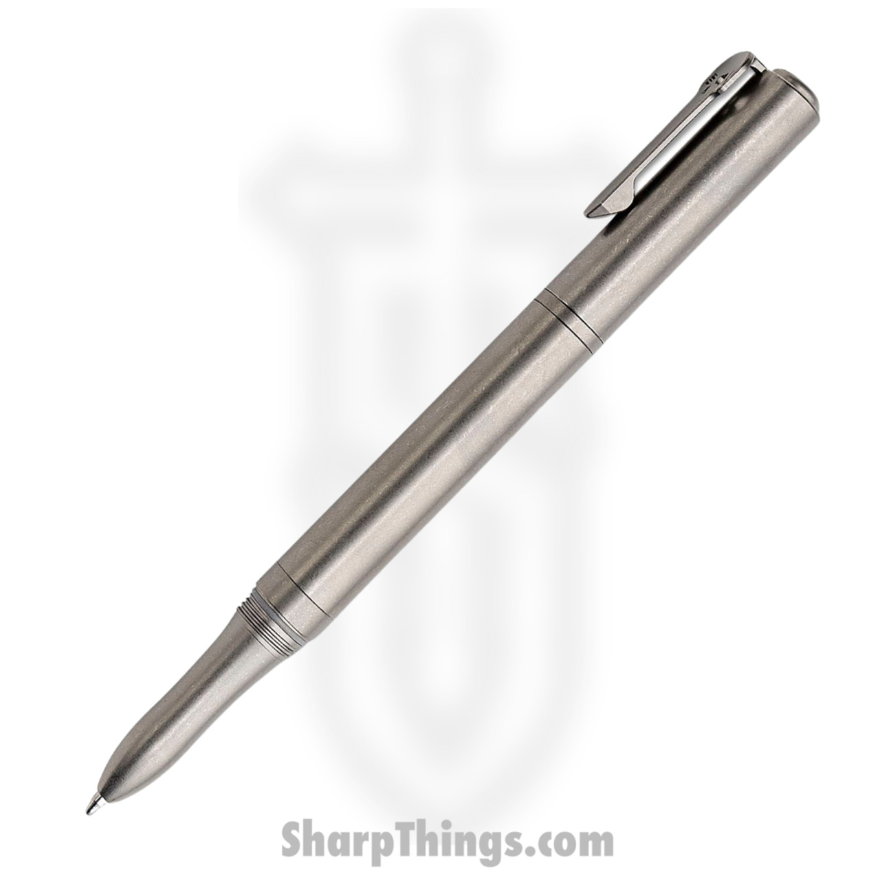 Chaves Knives - PEN-TC-SWTI - Twist Cap Pen - Titanium - Stonewash - Image 5