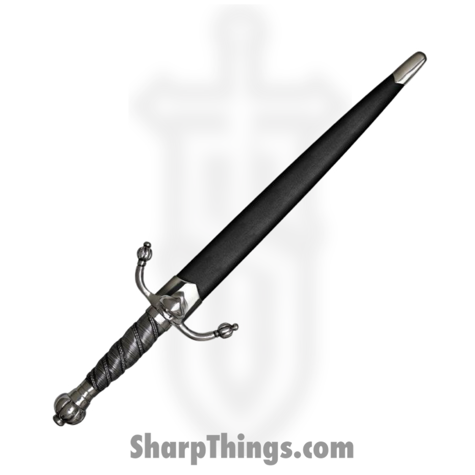 Cold Steel - CS88CLMD - Colichemarde - Fixed Blade Knife - 1060 HC Satin Dagger - Steel - Black - Image 2