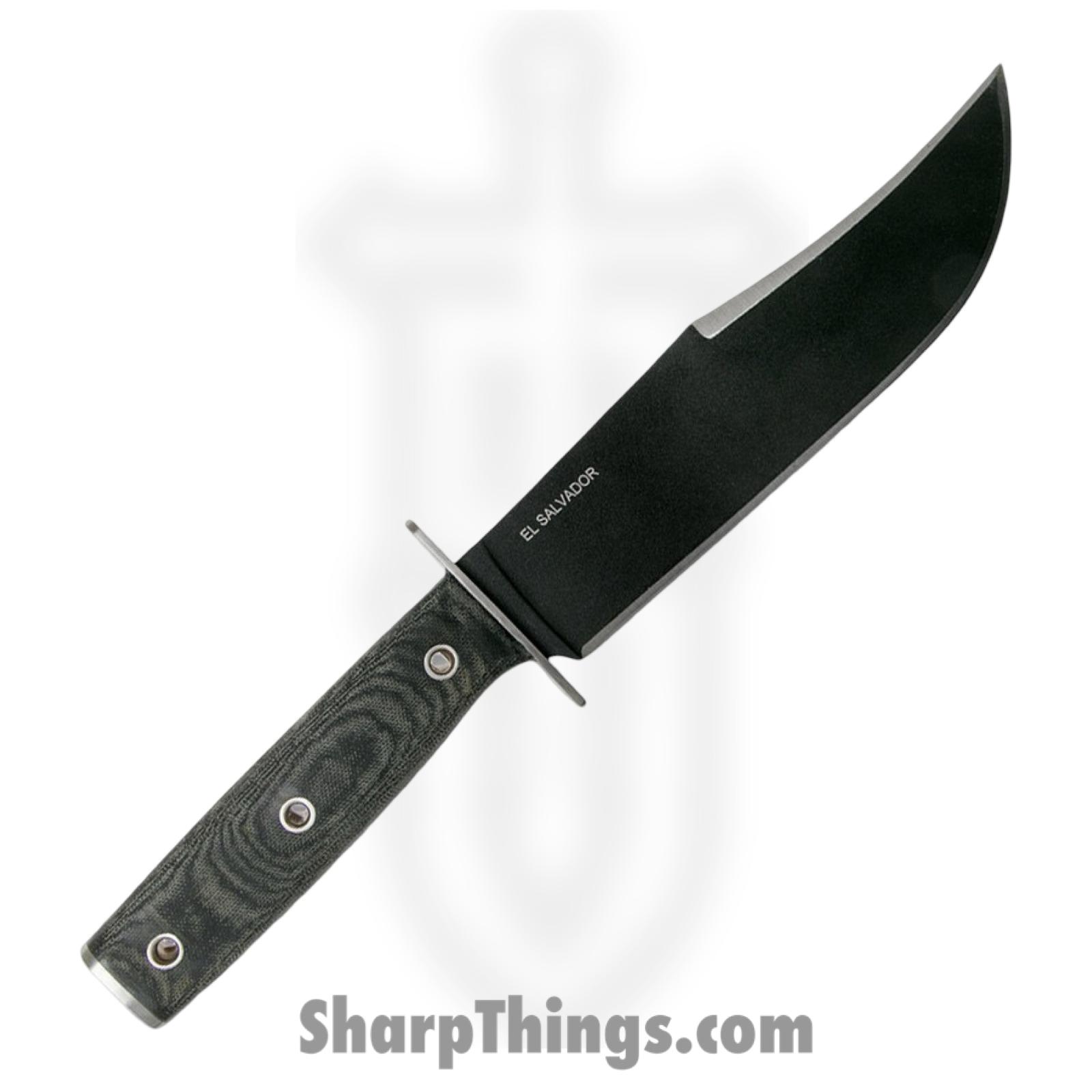 Condor Tool & Knife - CTK180675 - Operator Bowie - Fixed Blade Knife - 1075 HC Coated Clip Point - Micarta - Black Gray - Image 2