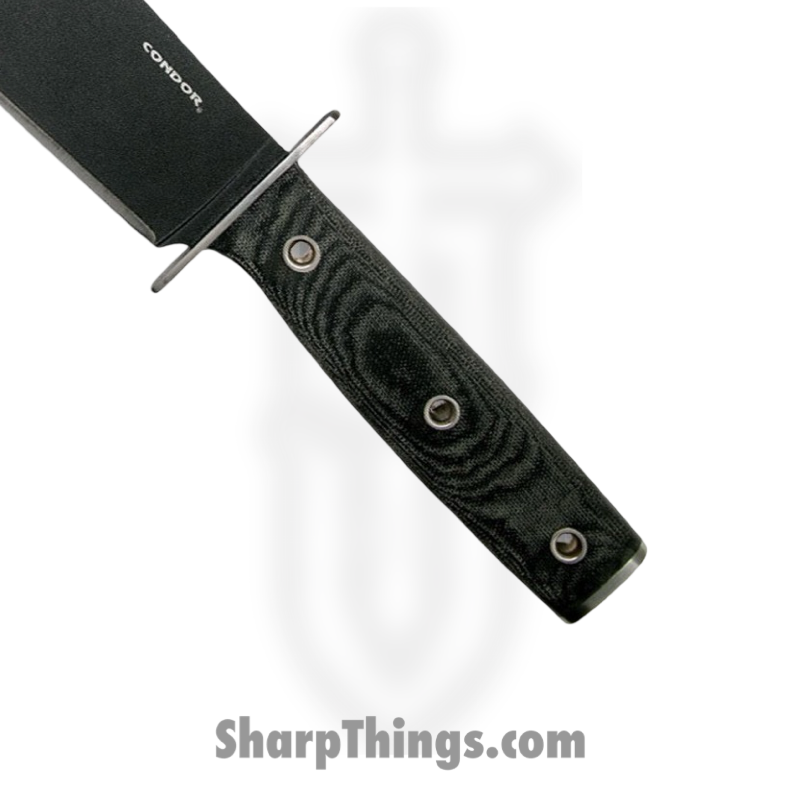 Condor Tool & Knife - CTK180675 - Operator Bowie - Fixed Blade Knife - 1075 HC Coated Clip Point - Micarta - Black Gray - Image 3