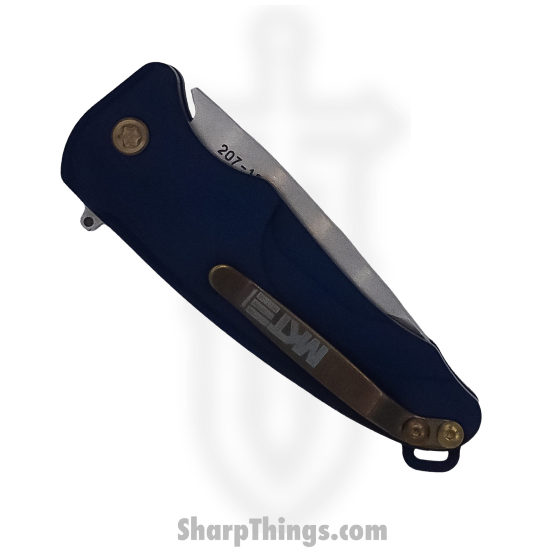 Medford Knife - MK0394TQ-44AU-T1C1-Q4 - Smooth Criminal Button Lock Folder - Tumbled S45VN - Blue - Image 2