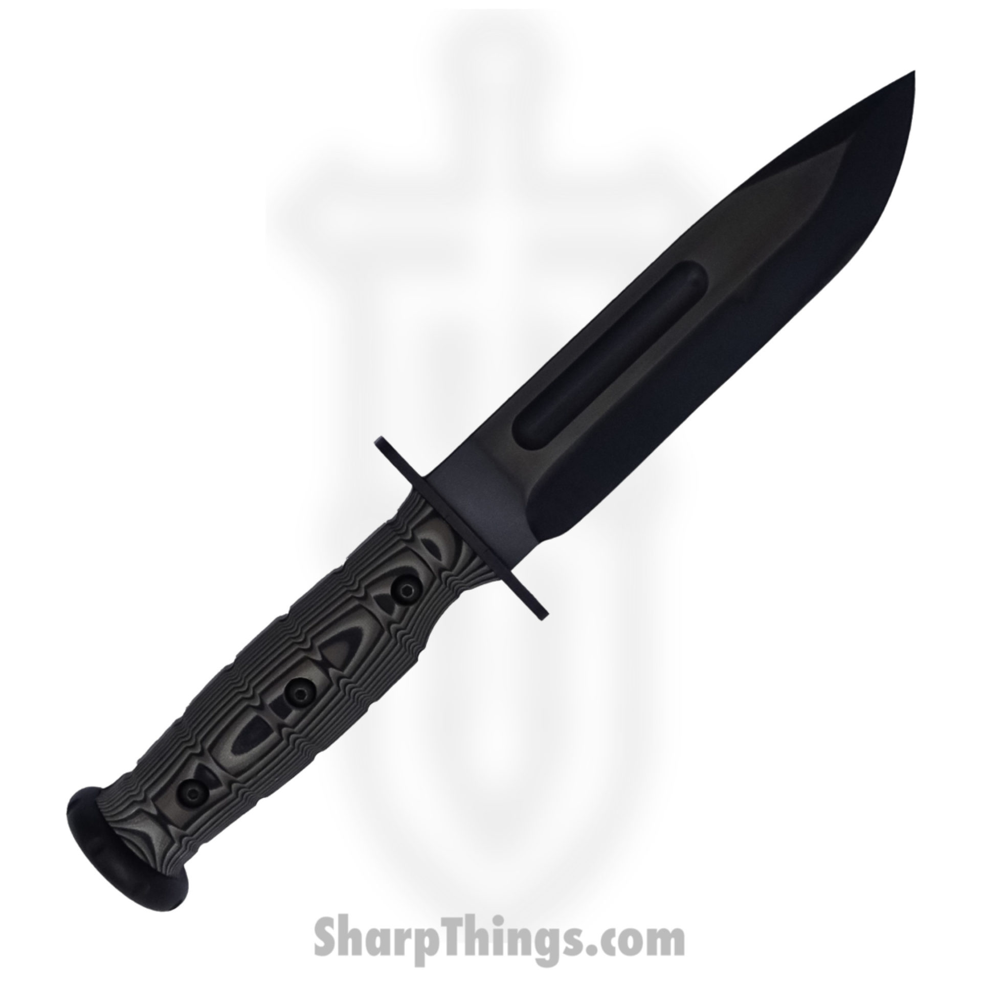 Medford Knife and Tool - MK103SPQ-12LE-SPQ3-Q4 - USMC Fighter - Fixed Blade Knife - S35VN Coated Drop Point - Layered G10 - Black Tan
