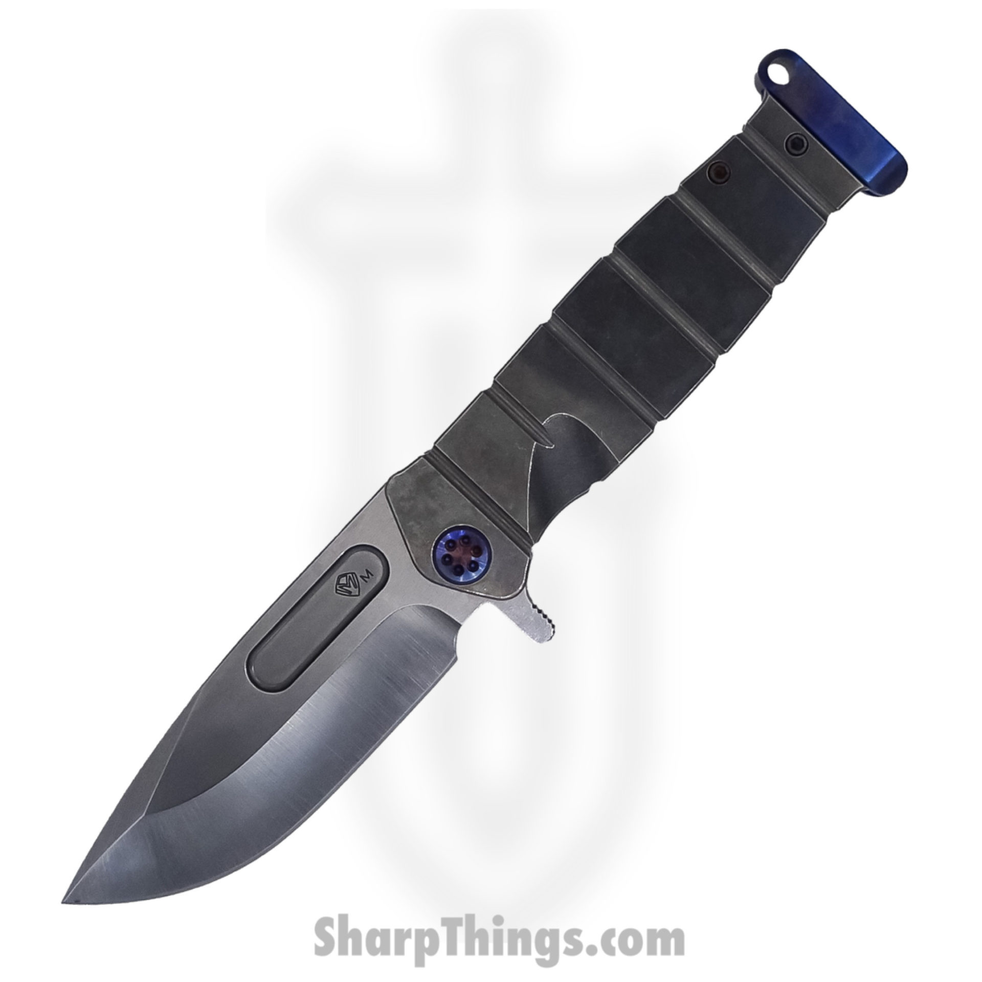 Medford Knife - MK204MTQ-01TM-TFCF-PF - USMC Fighter Flipper Knife - Magnacut Tumbled - Titanium