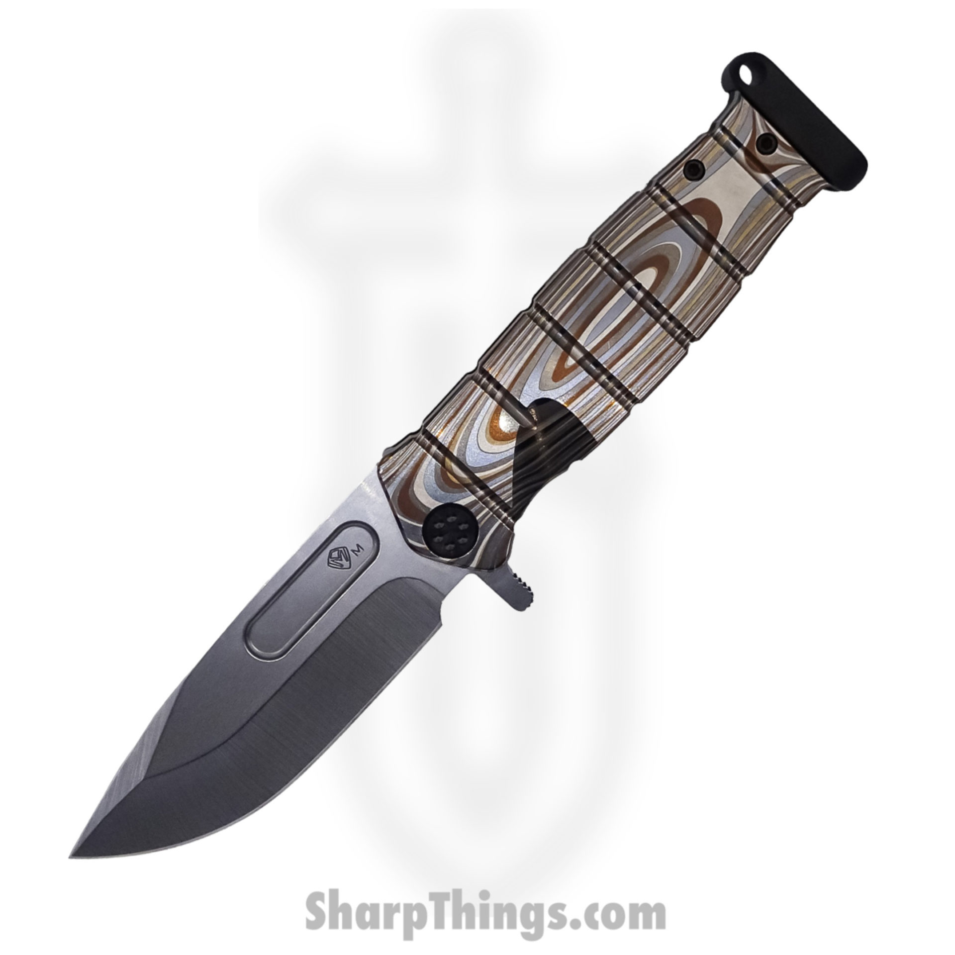 Medford Knife - MK204MTQ-01TM-TPCP-PP - USMC Fighter Flipper Knife - MagnaCut Tumbled - Multi G10