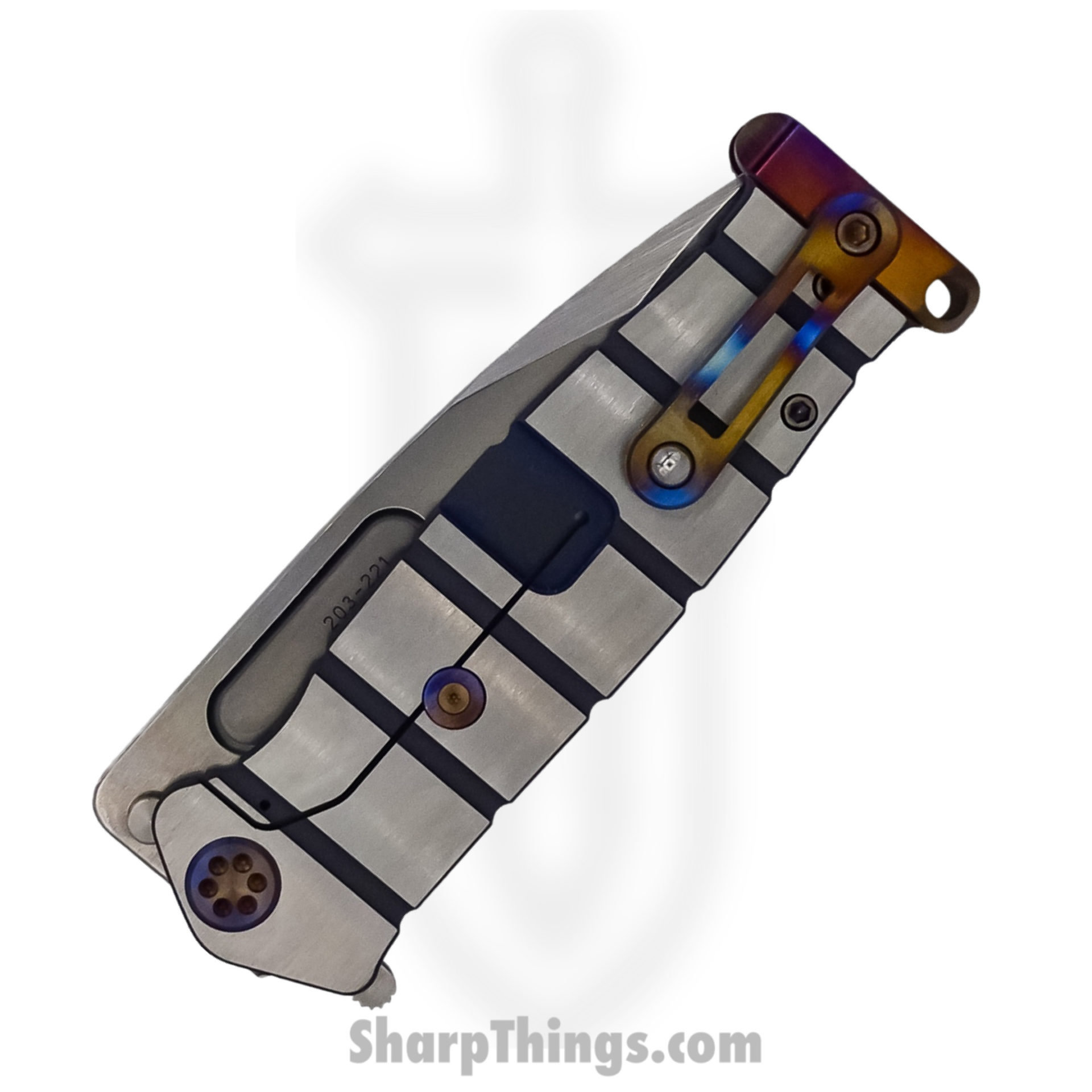 Medford Knife - MK204MTQ-37A2-TFCF-PF - USMC Fighter Flipper Knife - Tumbled MagnaCut - Blue - Image 2