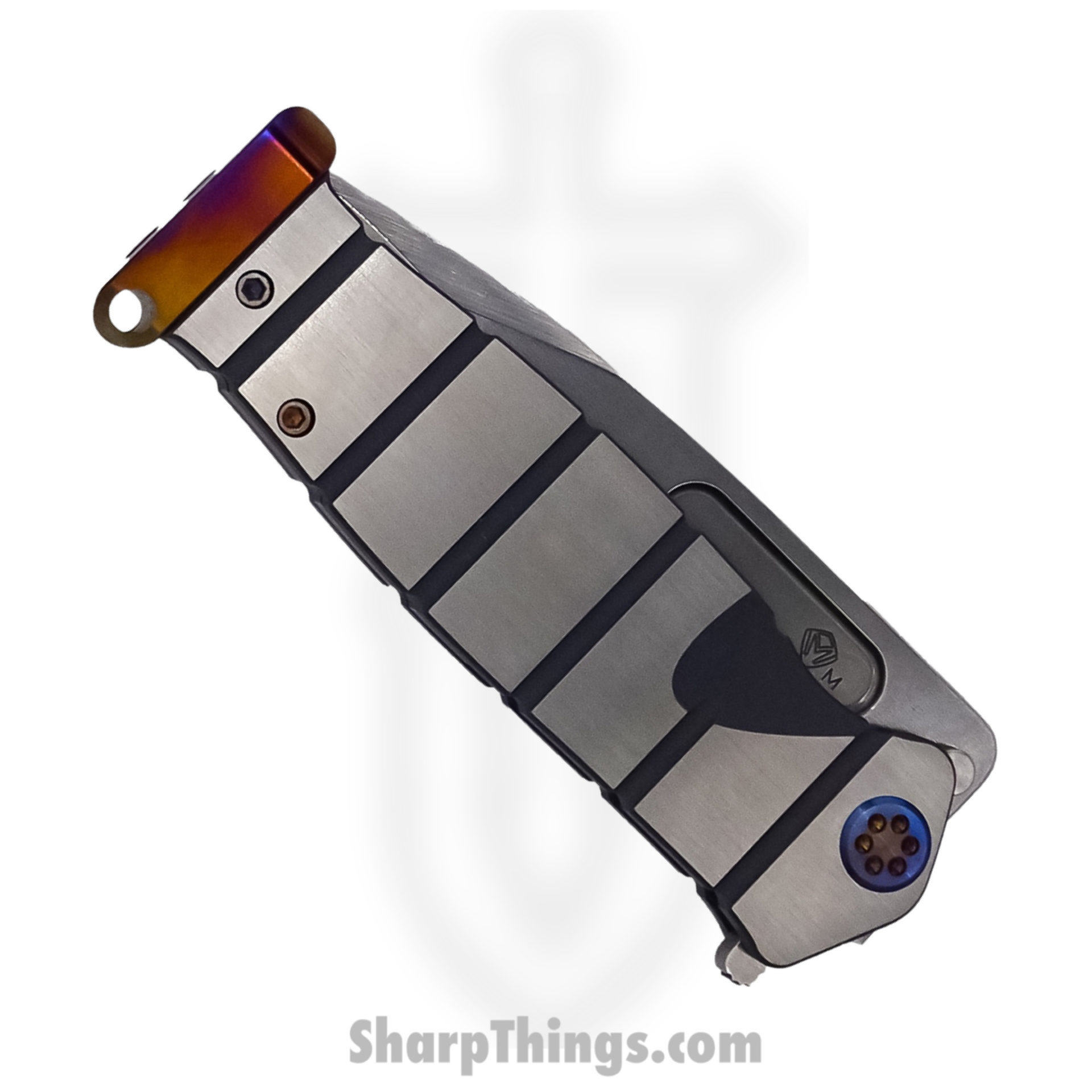 Medford Knife - MK204MTQ-37A2-TFCF-PF - USMC Fighter Flipper Knife - Tumbled MagnaCut - Blue - Image 4