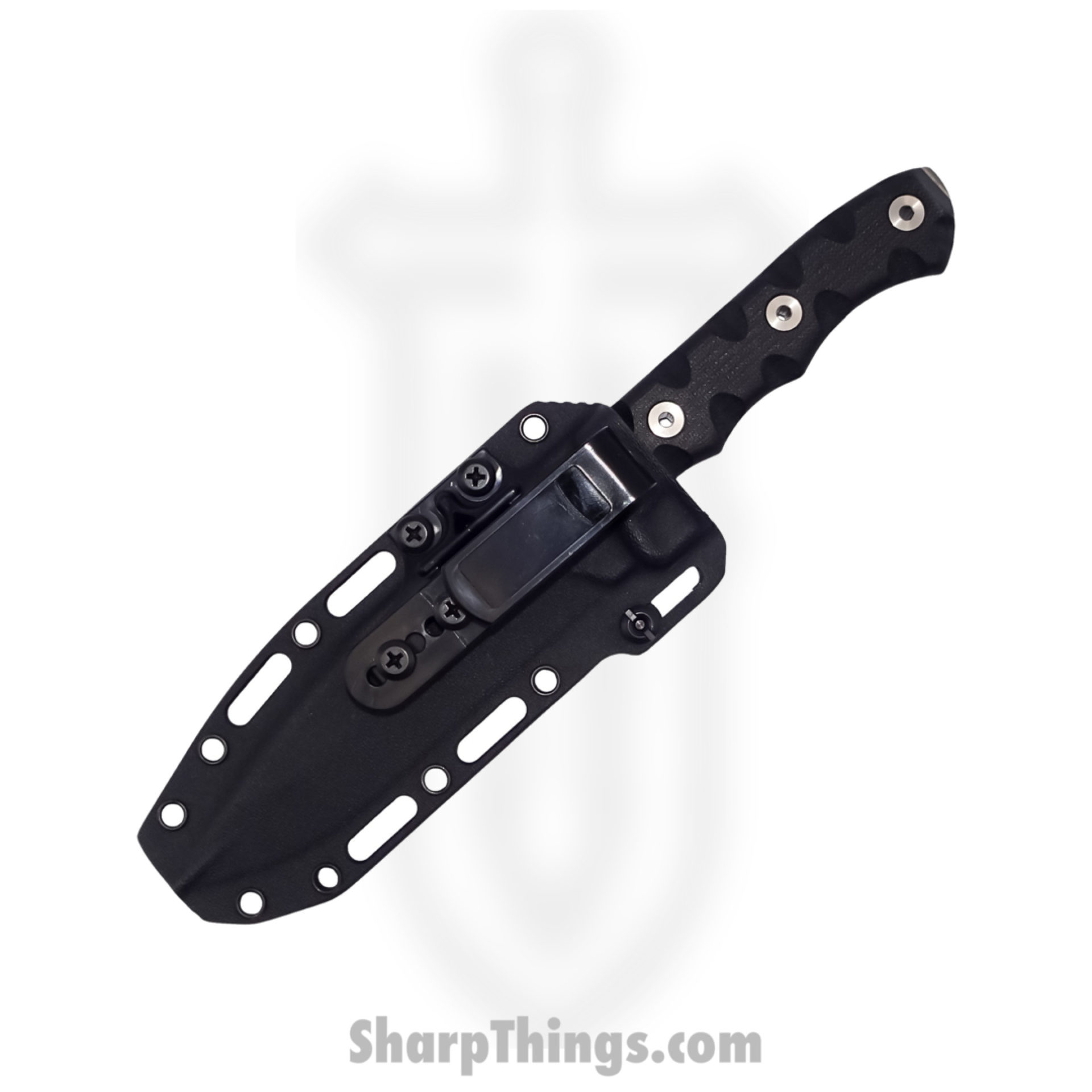 T.Kell Knives - MercBlkGG - Mercenary - Fixed Blade Knife - 80CRV2 Nickle Boron Coated Clip Point - G10 - Black Grenade Grip - Image 3