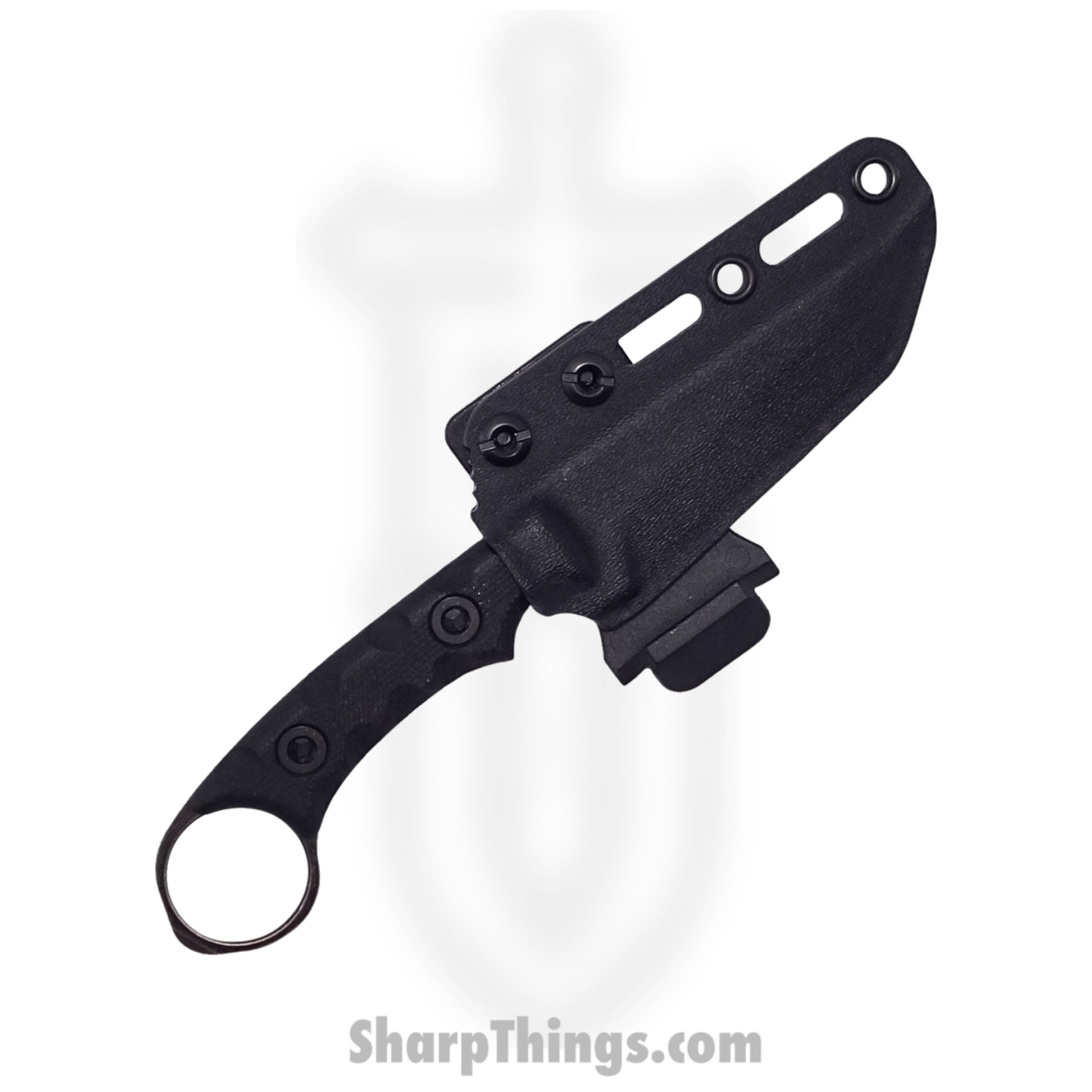 T.Kell Knives - NtHwkBkMicGG - Nighthawk CG - Fixed Blade Knife - 80crv2 Nickle Boron Coated Rev Tanto - Micarta - Black Grenade Grip - Image 4
