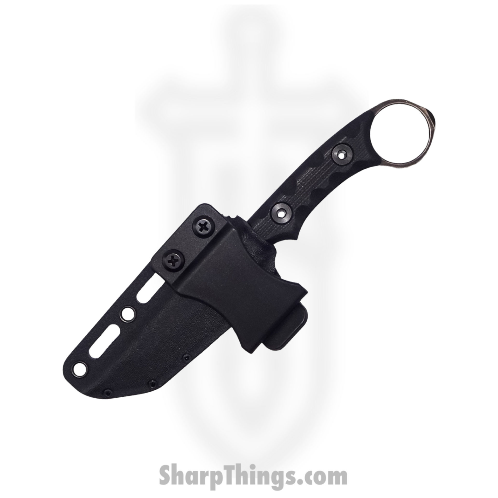 T.Kell Knives - NtHwkBkMicGG - Nighthawk CG - Fixed Blade Knife - 80crv2 Nickle Boron Coated Rev Tanto - Micarta - Black Grenade Grip - Image 3
