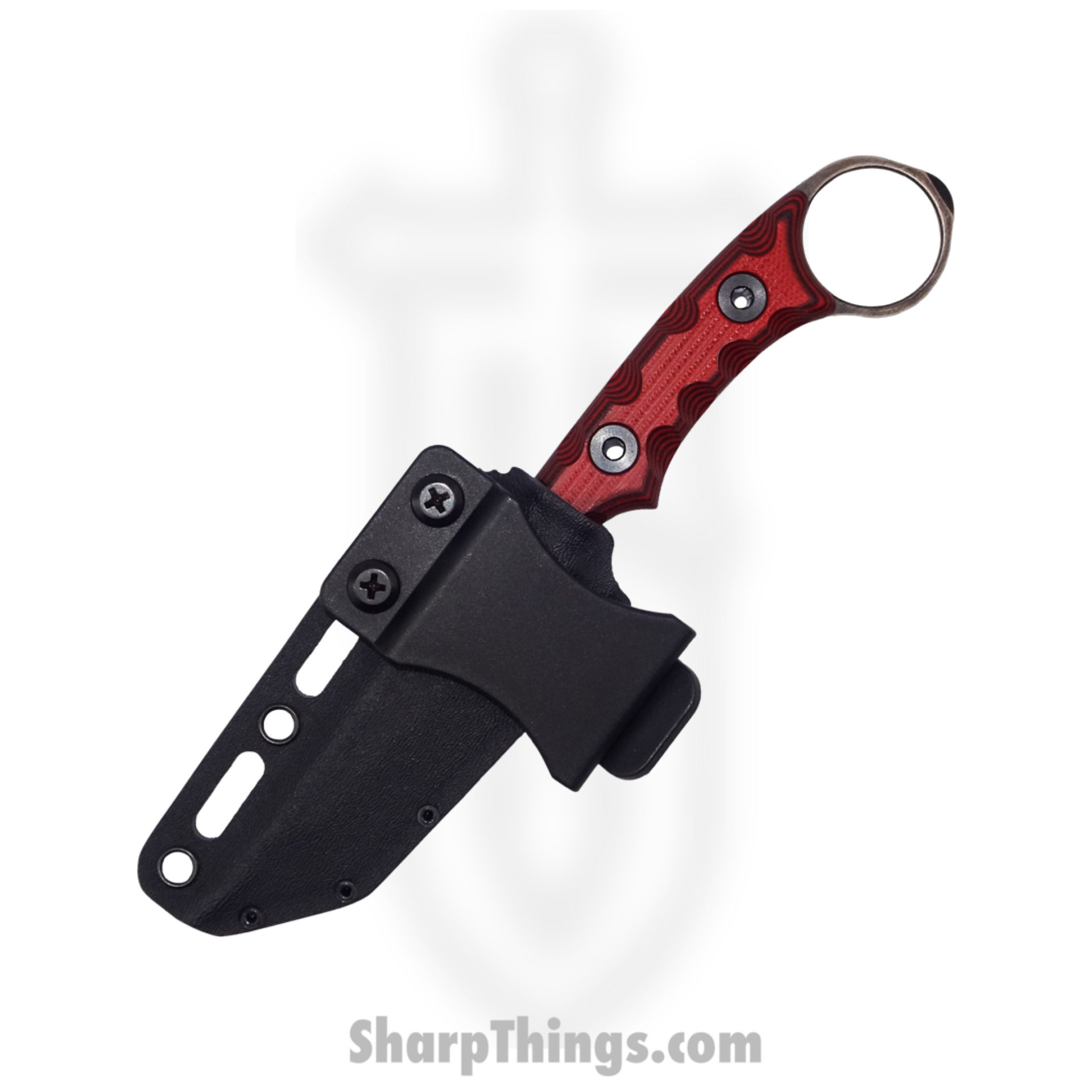 T.Kell Knives - NtHwkRdDnGG - Nighthawk CG - Fixed Blade Knife - 80crv2 Nickle Boron Coated Rev Tanto - G10 - Red Dawn Grenade Grip - Image 2