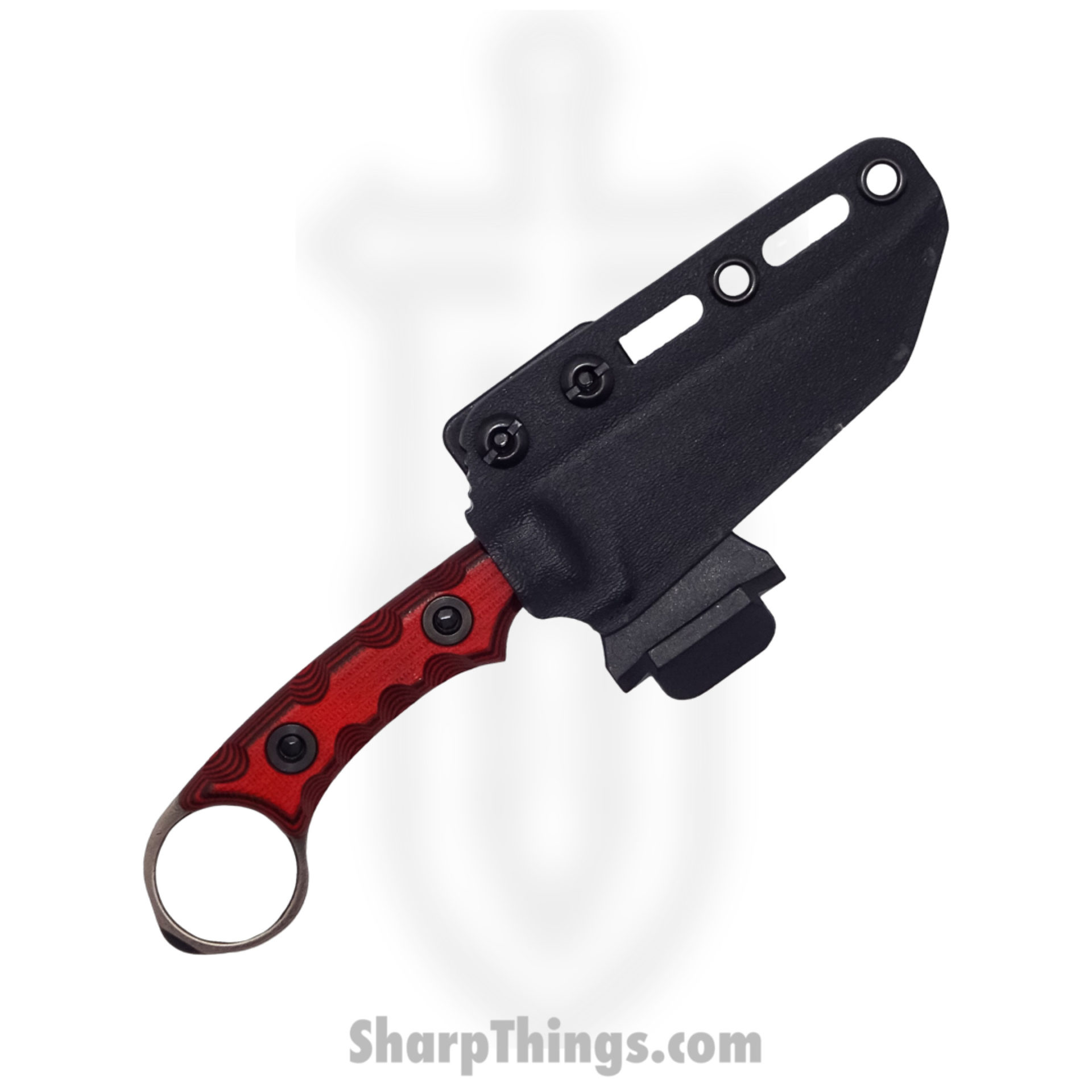 T.Kell Knives - NtHwkRdDnGG - Nighthawk CG - Fixed Blade Knife - 80crv2 Nickle Boron Coated Rev Tanto - G10 - Red Dawn Grenade Grip - Image 4