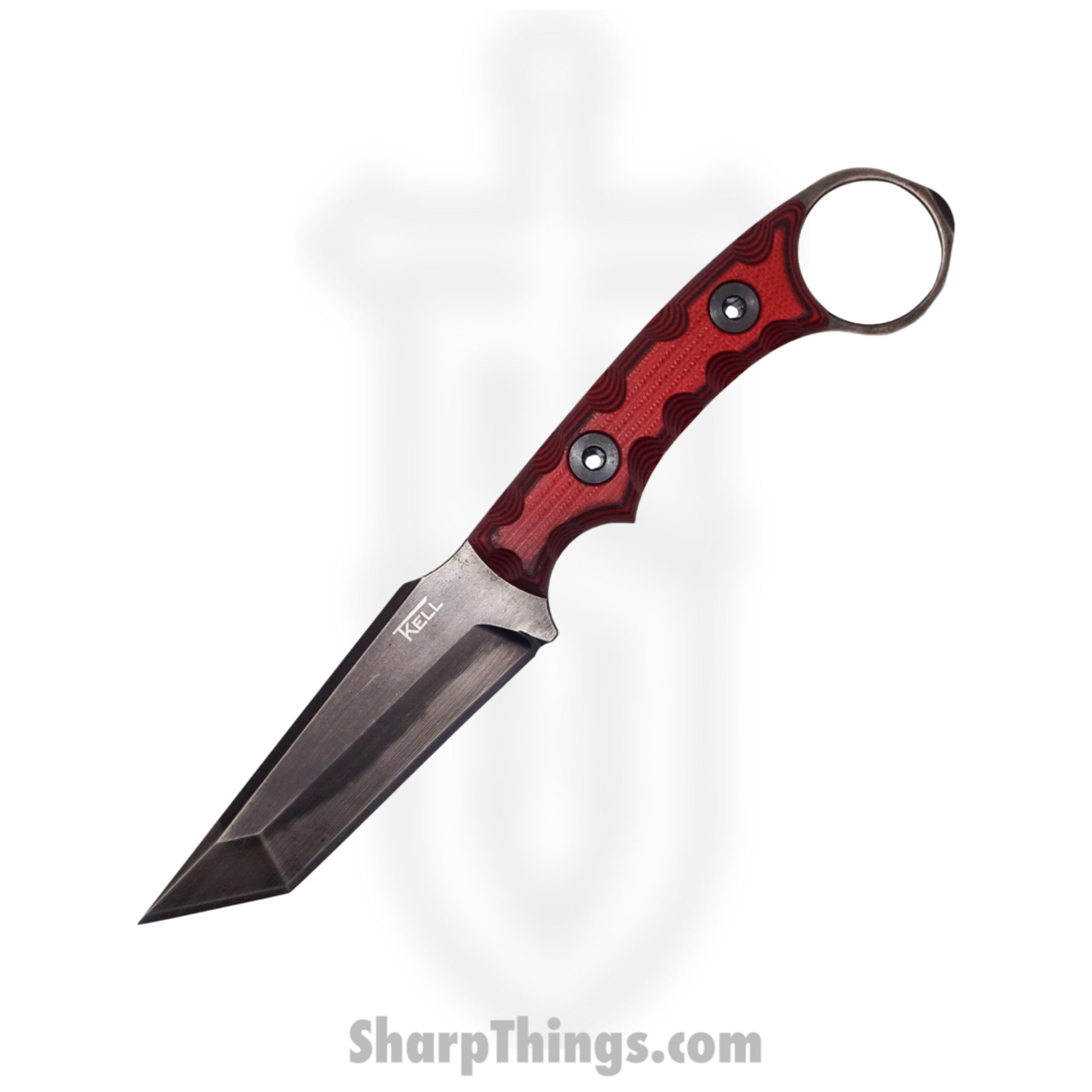 T.Kell Knives - NtHwkRdDnGG - Nighthawk CG - Fixed Blade Knife - 80crv2 Nickle Boron Coated Rev Tanto - G10 - Red Dawn Grenade Grip - Image 3