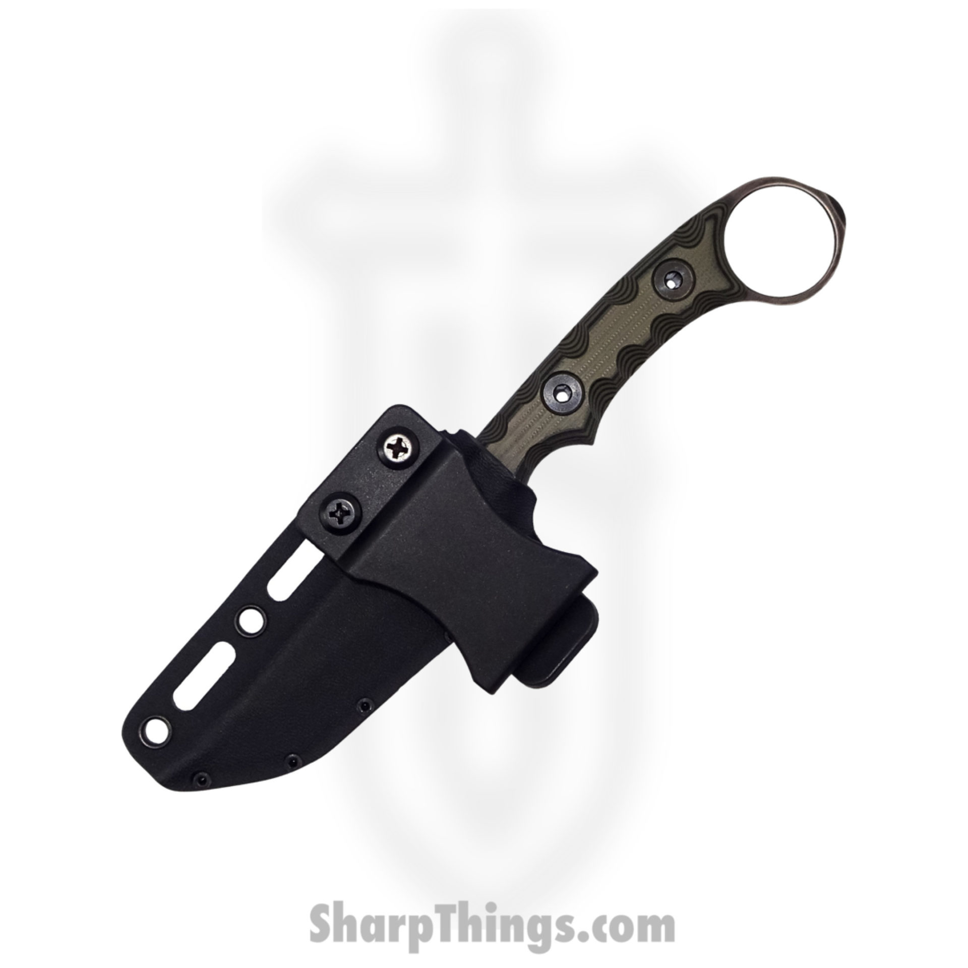 T.Kell Knives - NtHwkWdlndGG - Nighthawk CG - Fixed Blade Knife - 80crv2 Nickle Boron Coated Rev Tanto - G10 - Woodland Grenade Grip - Image 2