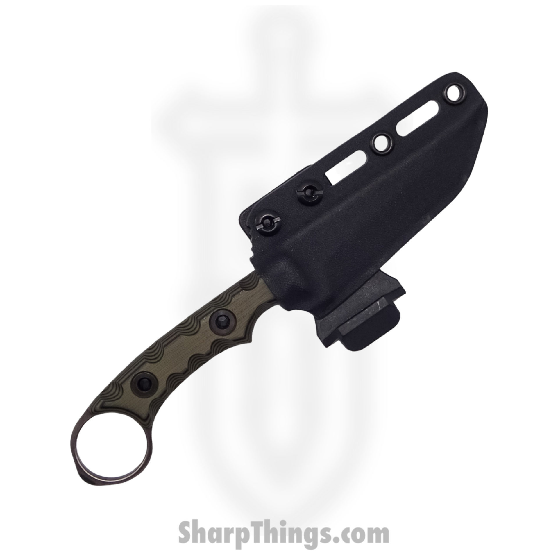 T.Kell Knives - NtHwkWdlndGG - Nighthawk CG - Fixed Blade Knife - 80crv2 Nickle Boron Coated Rev Tanto - G10 - Woodland Grenade Grip - Image 3