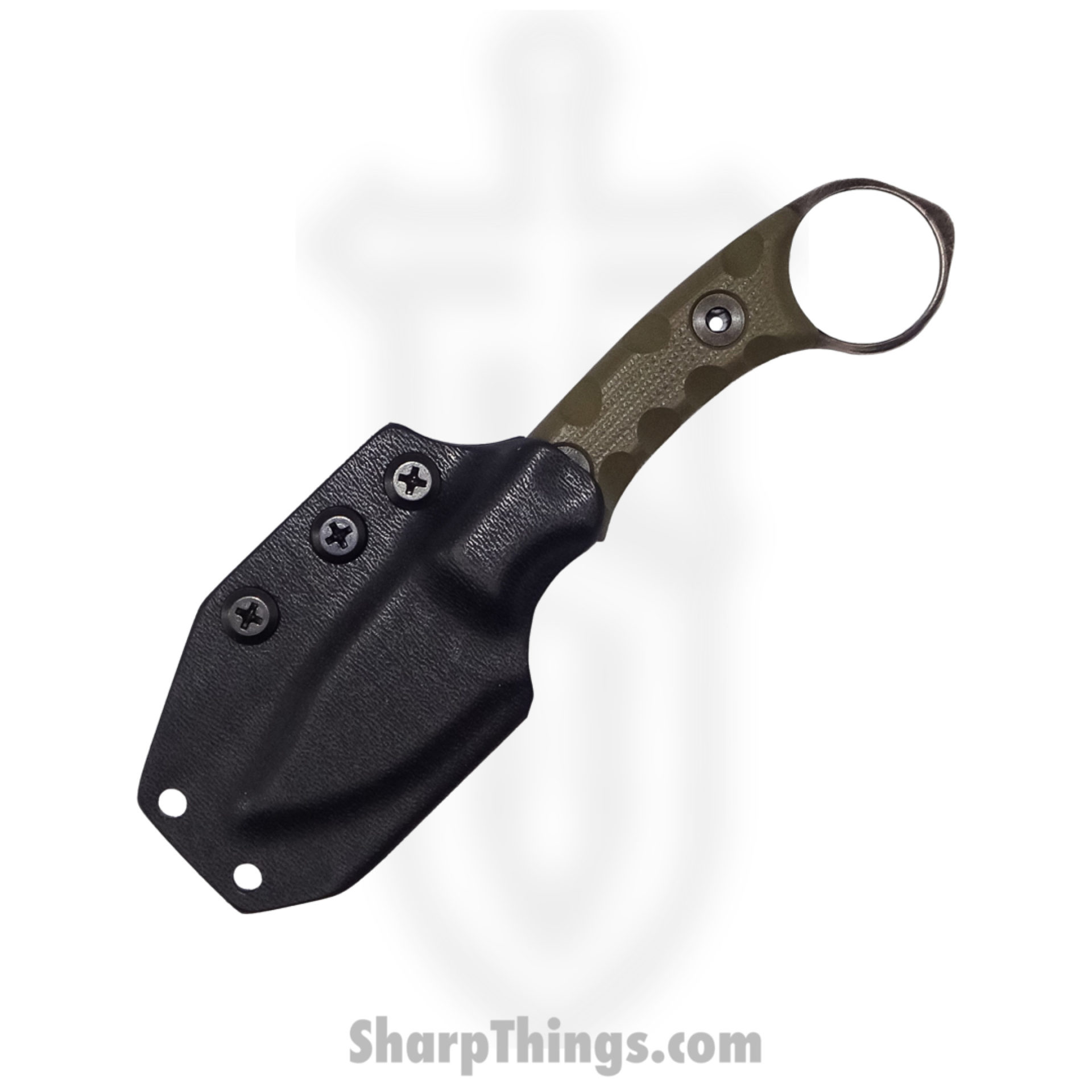 T.Kell Knives - NgtShdCPODGG - Nightshade Clip Point - Fixed Blade Knife - 80CRV2 Nickle Boron Coated Clip Point - G10 - OD Green Grenade Grip - Image 3