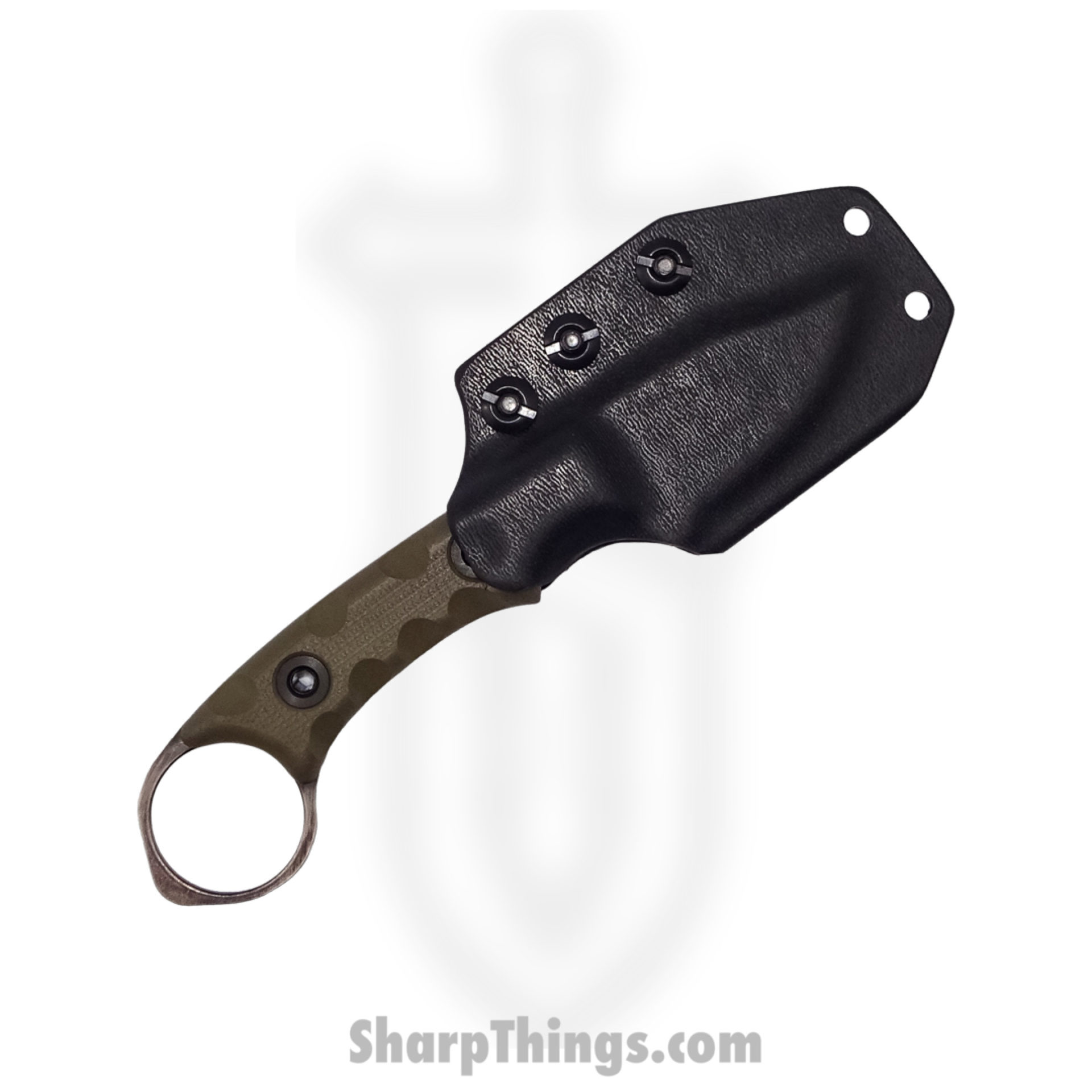 T.Kell Knives - NgtShdCPODGG - Nightshade Clip Point - Fixed Blade Knife - 80CRV2 Nickle Boron Coated Clip Point - G10 - OD Green Grenade Grip - Image 2