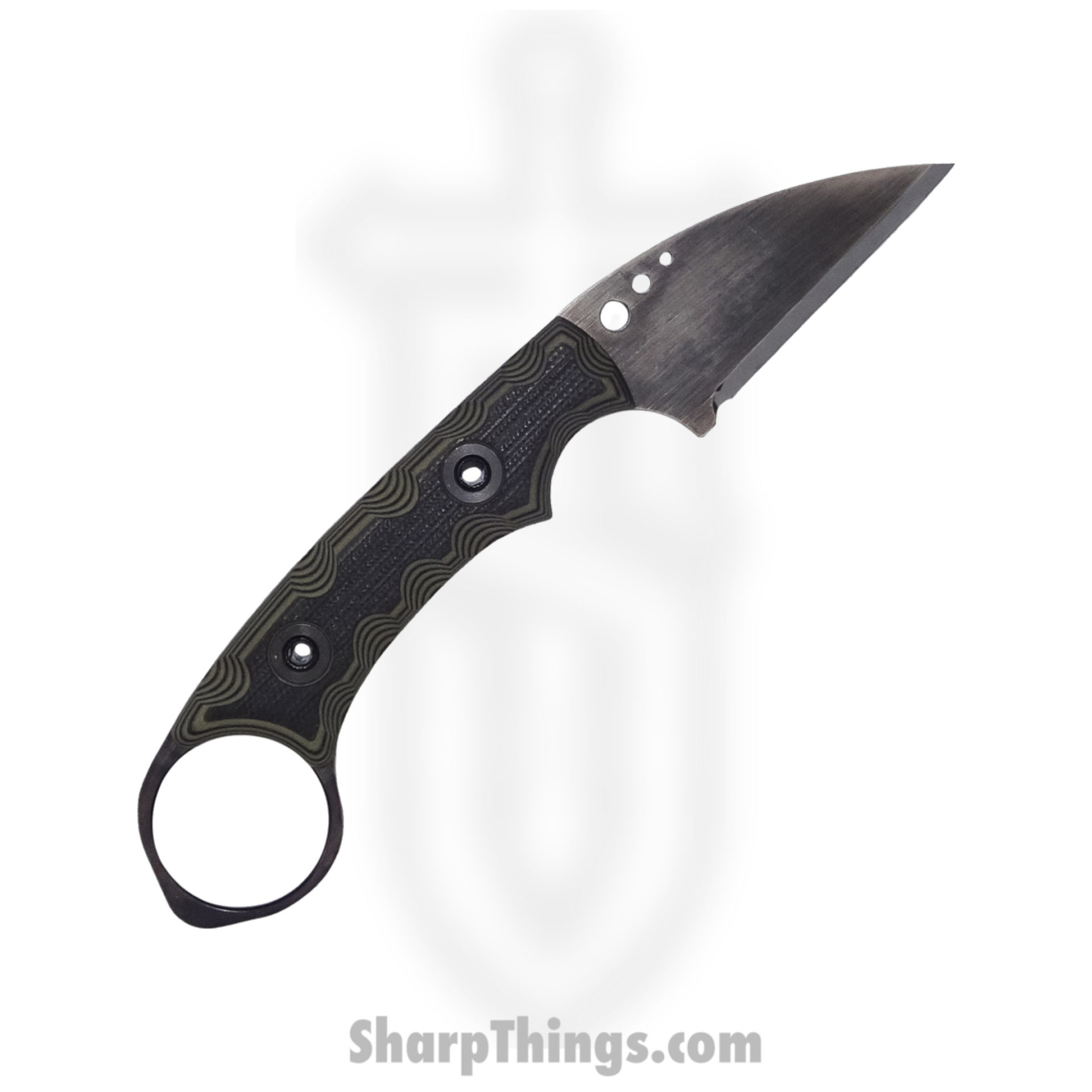 T.Kell Knives - NgtShdWBduGG - Nightshade Wharncliffe - Fixed Blade Knife - 80CRV2 Nickle Boron Coated Wharncliffe - G10 - BDU Grenade Grip - Image 3