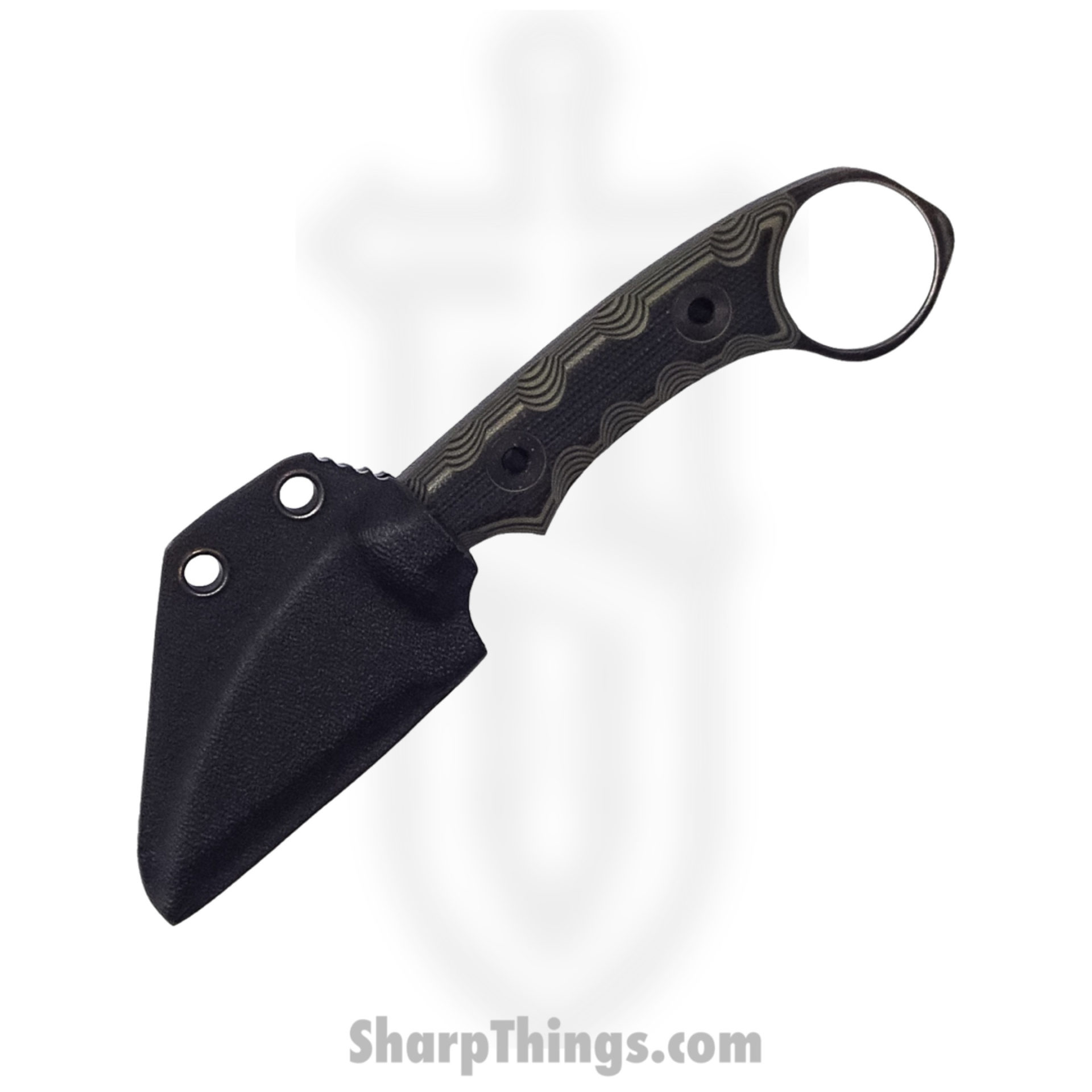 T.Kell Knives - NgtShdWBduGG - Nightshade Wharncliffe - Fixed Blade Knife - 80CRV2 Nickle Boron Coated Wharncliffe - G10 - BDU Grenade Grip - Image 2