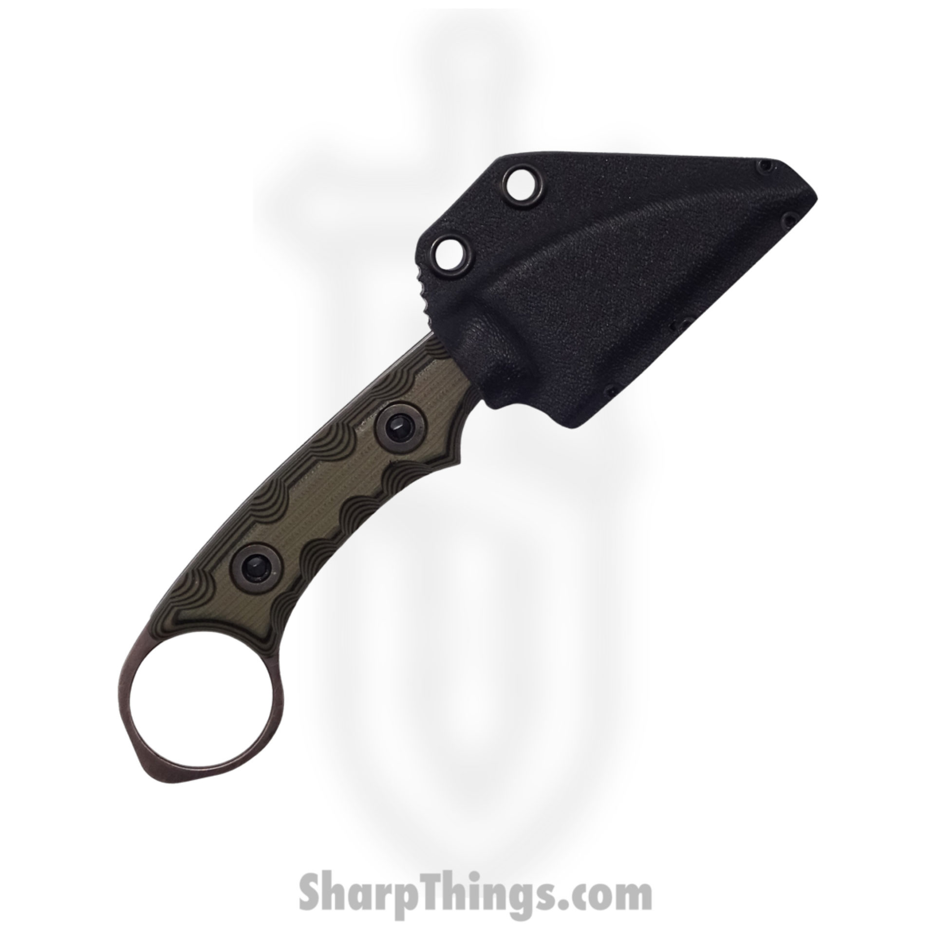 T.Kell Knives - NgtShdWWdlGG - Nightshade Wharncliffe - Fixed Blade Knife - 80CRV2 Nickle Boron Coated Wharncliffe - G10 - Woodland Grenade Grip - Image 2