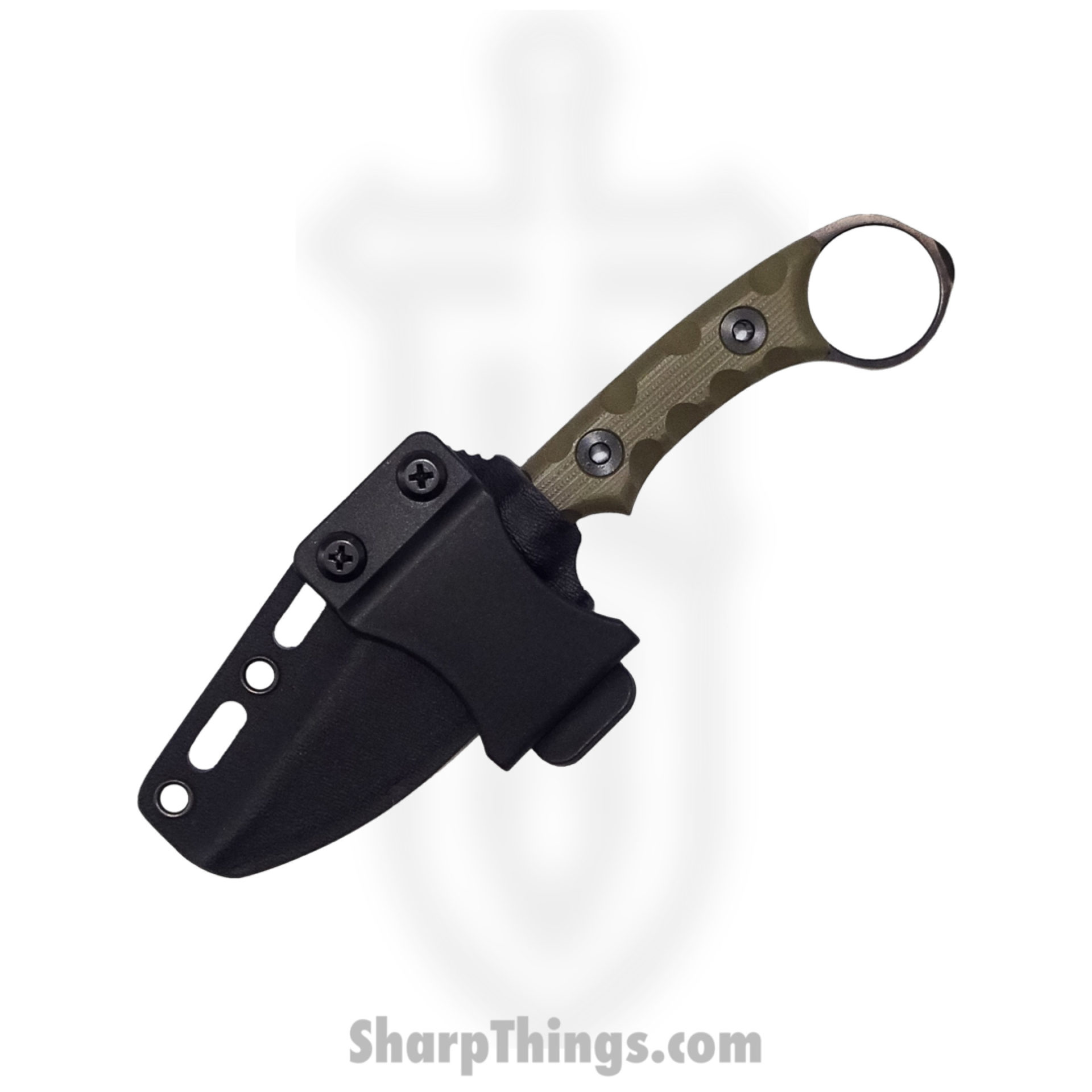 T.Kell Knives - NtStkCGODGG - Nightstalker CG - Fixed Blade Knife - 80CRV2 Nickle Boron Coated Clip Point - G10 - OD Green Grenade Grip - Image 2