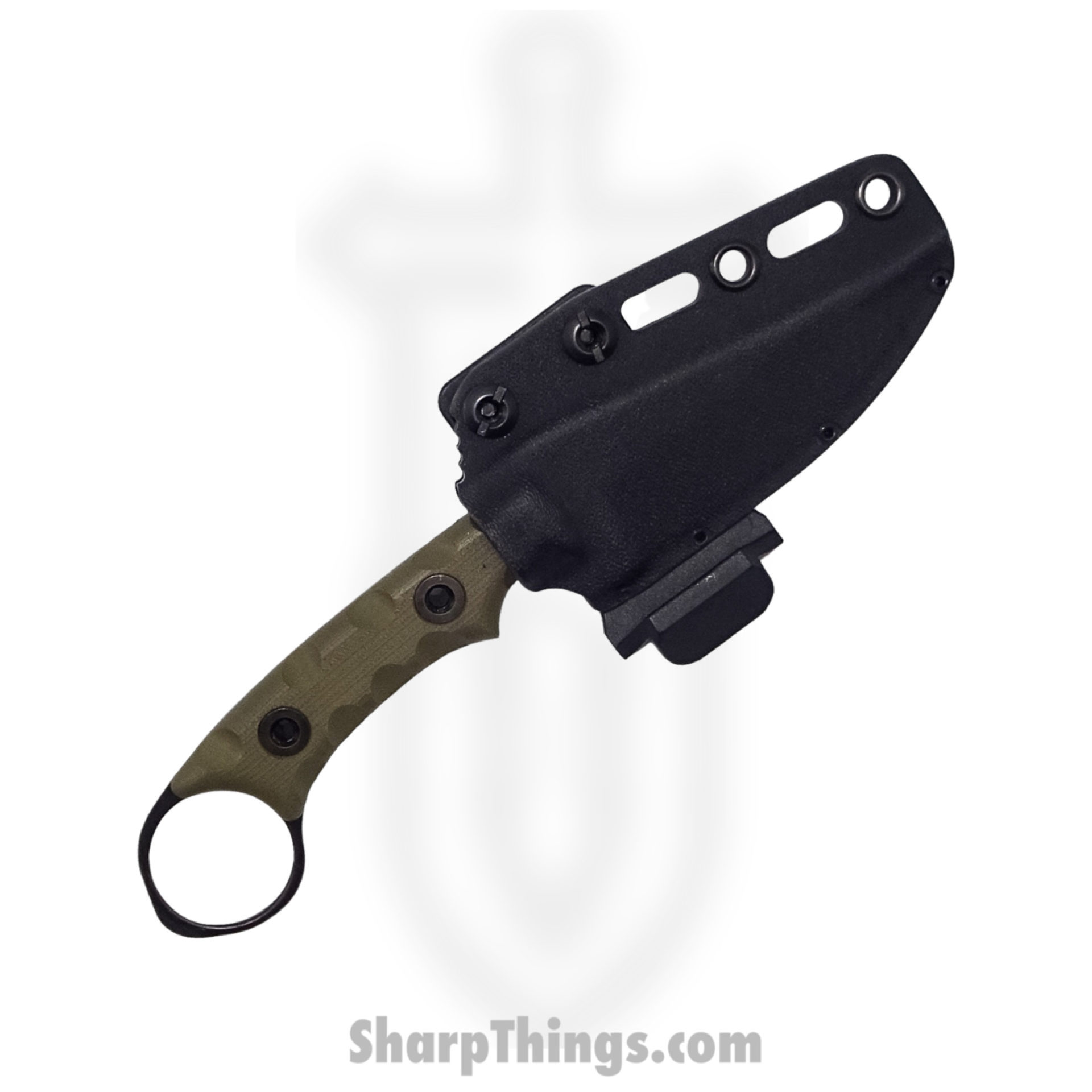 T.Kell Knives - NtStkCGODGG - Nightstalker CG - Fixed Blade Knife - 80CRV2 Nickle Boron Coated Clip Point - G10 - OD Green Grenade Grip - Image 3
