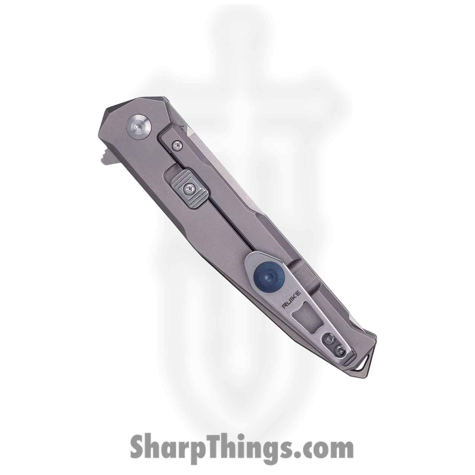 Ruike - RKEM108TZ - Framelock Beta Plus - Folding Knife - 154CM Blasted Clip Point - Titanium - Gray - Image 3