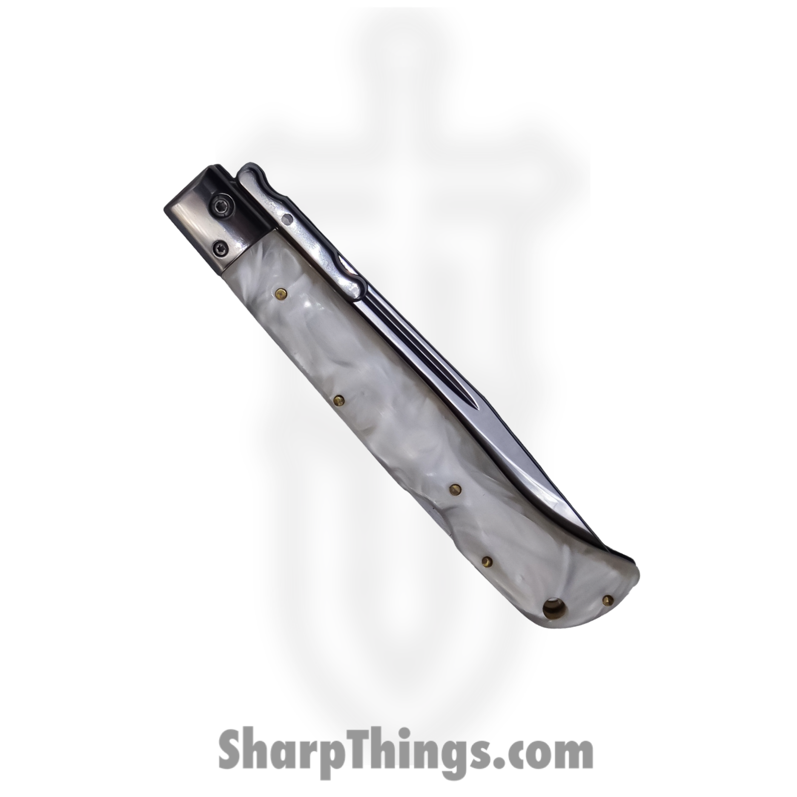 Steel River Knives - SBSG11CMOP - Magnum 11in Stiletto - Swinguard Lockback Auto - 440 Clip Point - MOP - Image 4