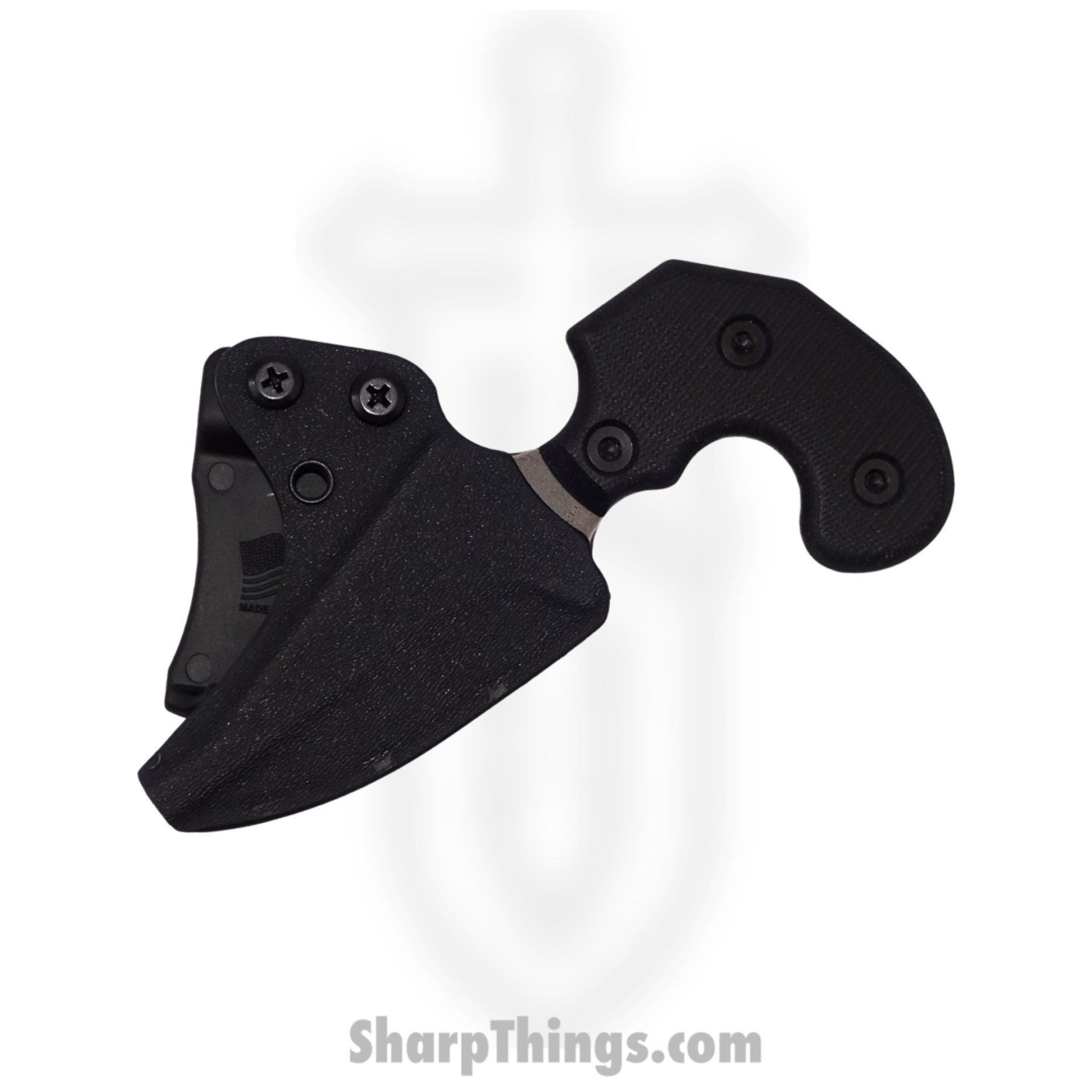 T.Kell Knives - TaraniRidge - Tarani TCQ Tri-Angle Ridge Back - Fixed Blade Knife - 80CRV2 Nickle Boron Coated - G10 - Black - Image 3
