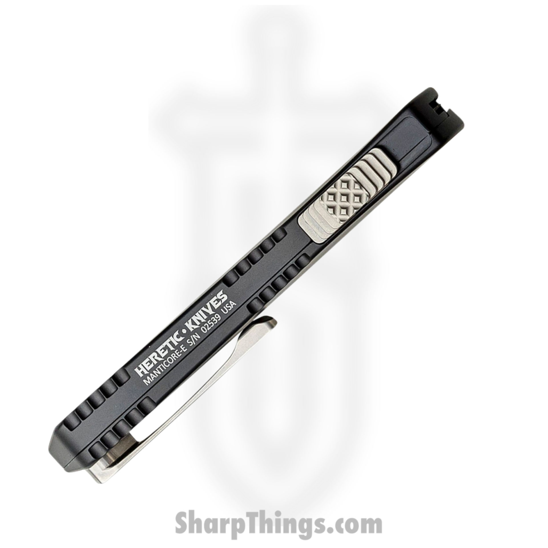 Heretic Knives - H029-2A - Manticore E - OTF Auto - Magnacut Stonewash Recurve - 6061-T6 Aluminum - Black - Image 2