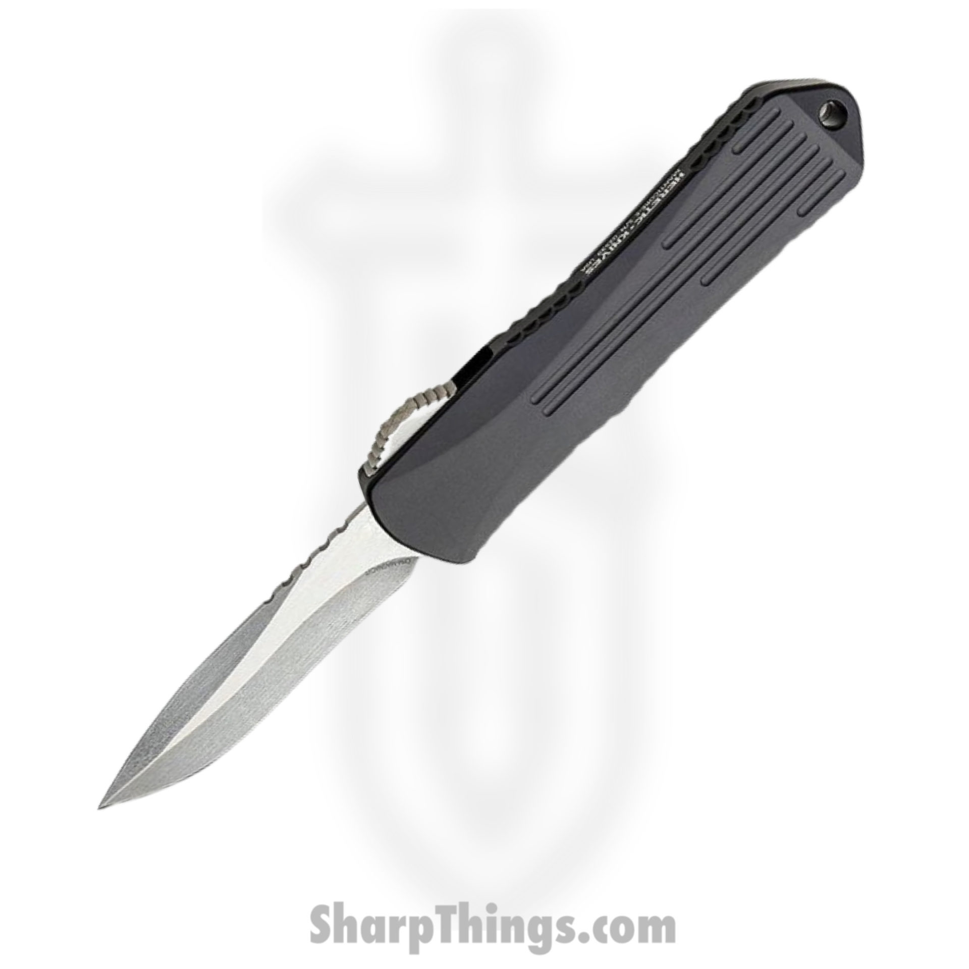Heretic Knives - H029-2A - Manticore E - OTF Auto - Magnacut Stonewash Recurve - 6061-T6 Aluminum - Black