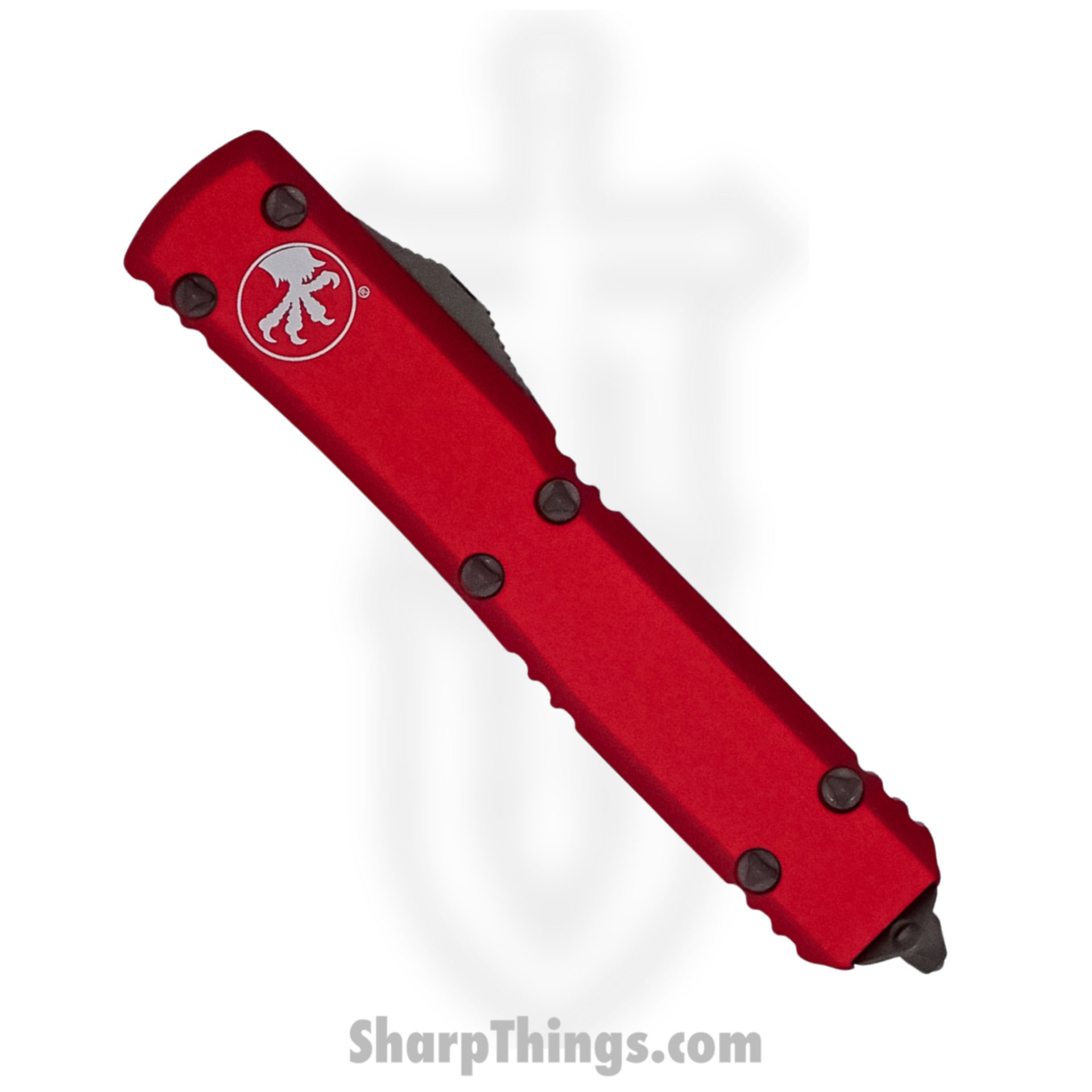 Microtech - 121-13APRD - Ultratech - OTF Auto - Elmax, M390, 204P Bronze Apocalyptic Drop Point - 6061-T6 Aluminum - Red - Image 4