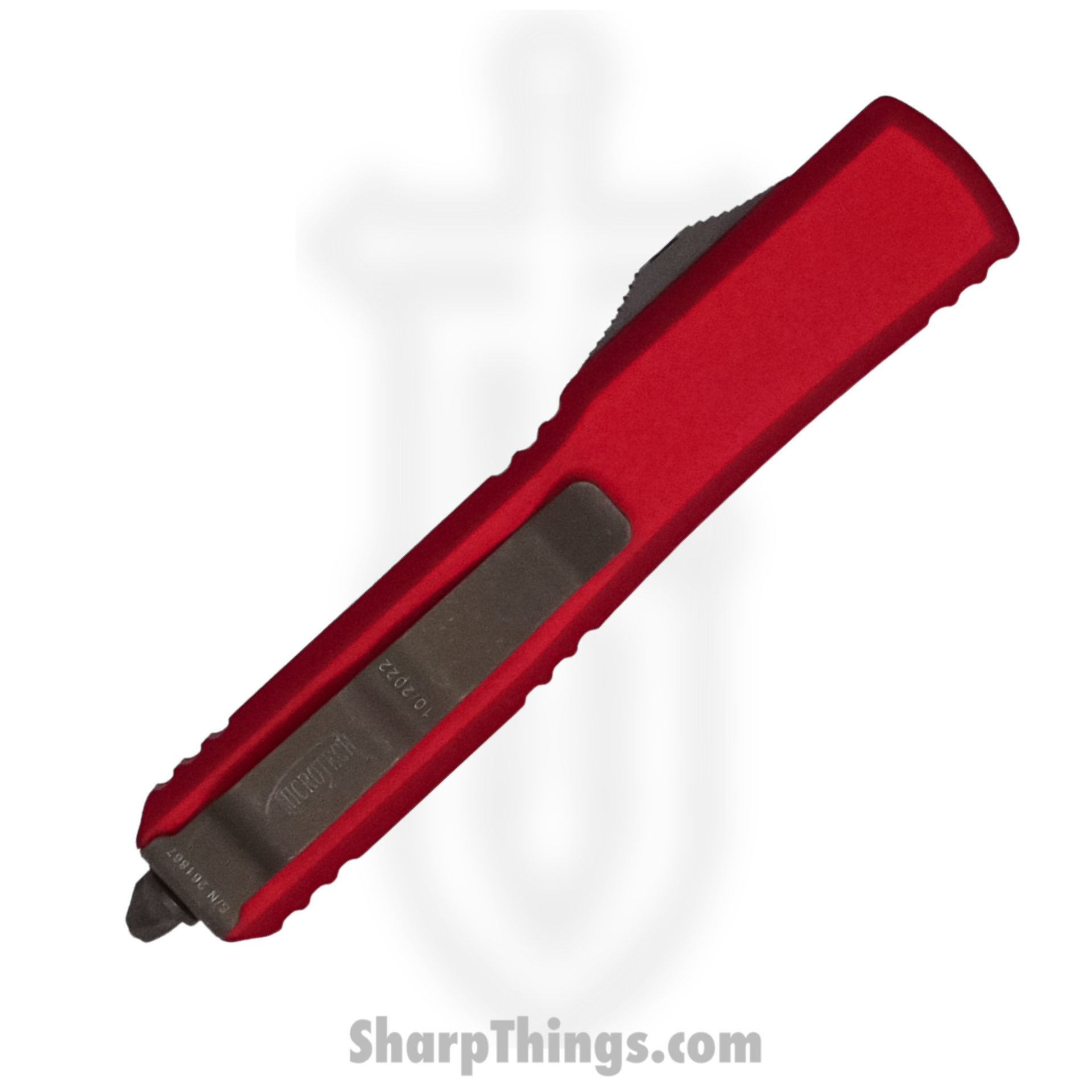 Microtech - 121-13APRD - Ultratech - OTF Auto - Elmax, M390, 204P Bronze Apocalyptic Drop Point - 6061-T6 Aluminum - Red - Image 3