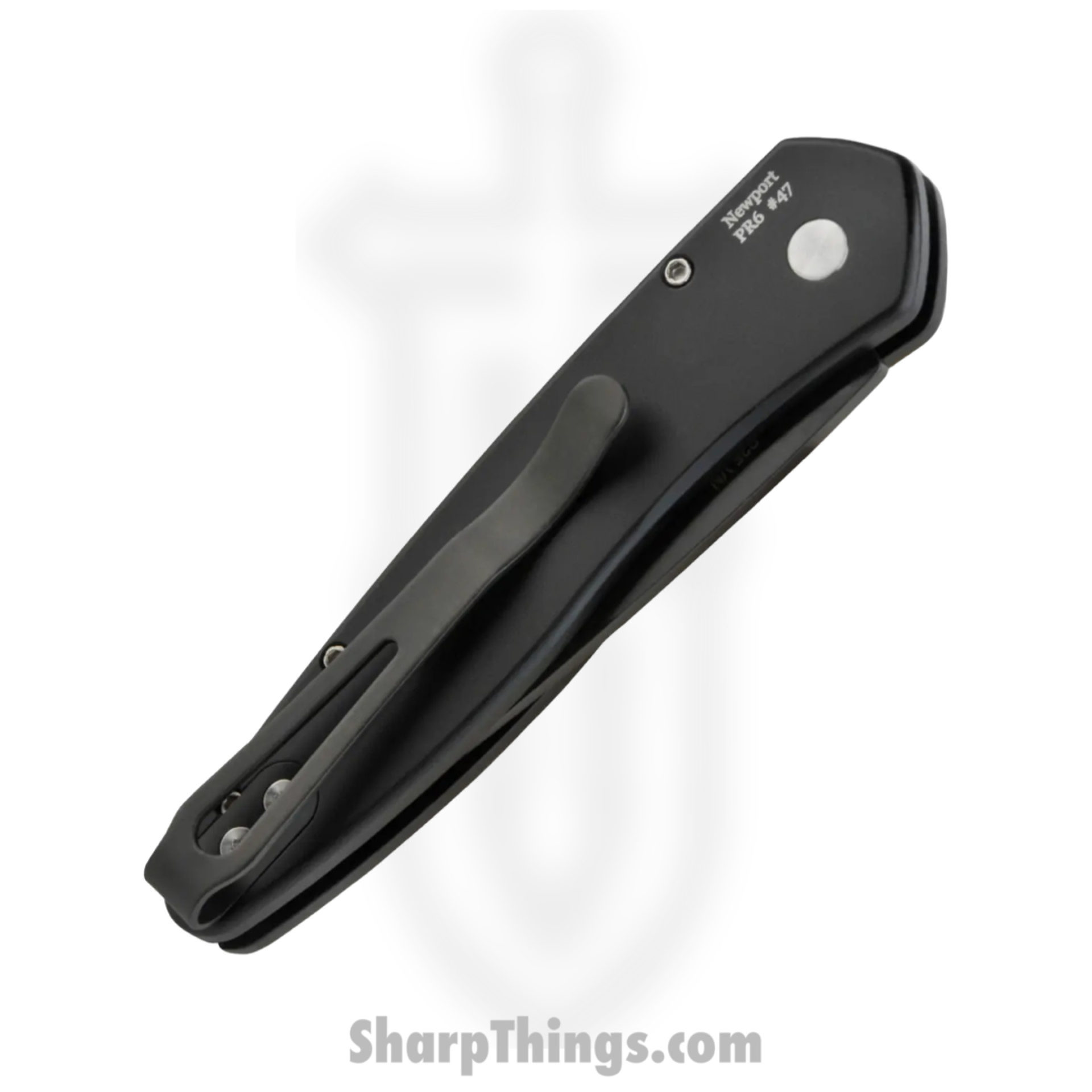 ProTech - 3452 - Newport - Automatic Knife - S35VN Coated Spear Point - Aluminum/Micarta Inlay - Black/White - Image 3